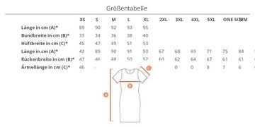 Ital-Design Tunikakleid Damen Freizeit Textprint Stretch Sommerkleid in Weiß