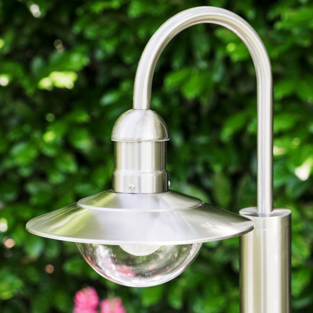 »Verna« Gartenlampe IP44 modernem Edelstahl hofstein ohne Glas, in Design, mit Außenleuchte E27, Lampenschirmen Leuchtmittel, mit Außen-Stehlampe Stehleuchte aus