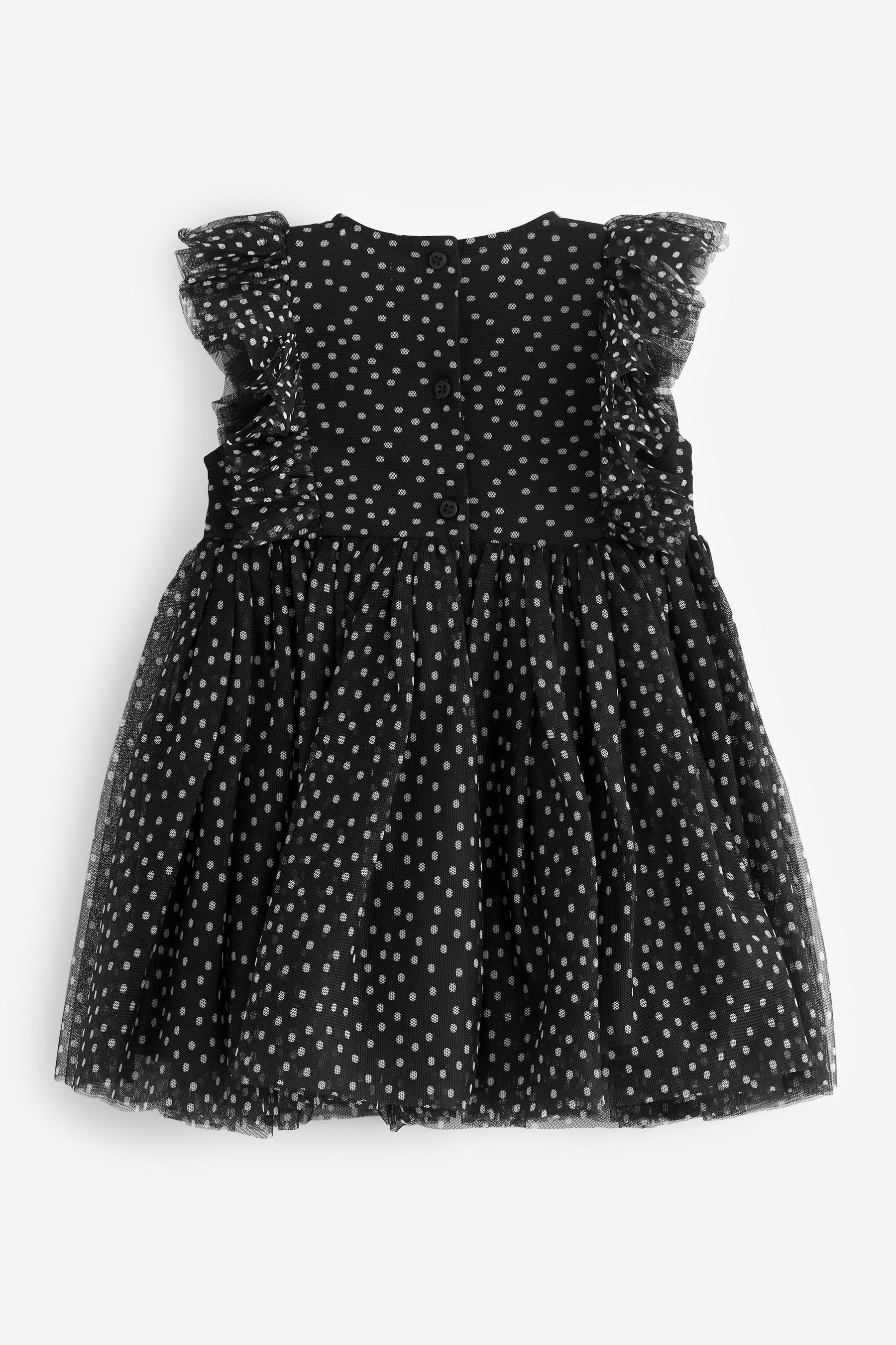 mit Next Partykleid (1-tlg) Mesh-Detail Black Kleid