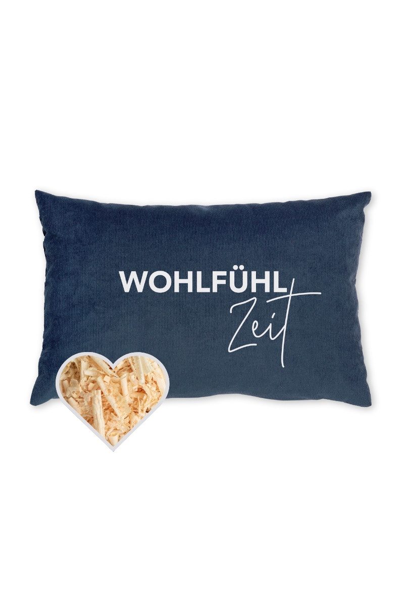 herbalind Duftkissen Zirbenkissen Cord - WOHLFÜHLZEIT - blue, camel