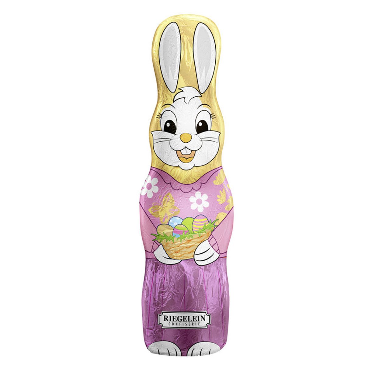 Riegelein Confiserie Schokolade, Riegelein Lachhasen Osterhase oder Häsin Vollmilchschokolade 60g