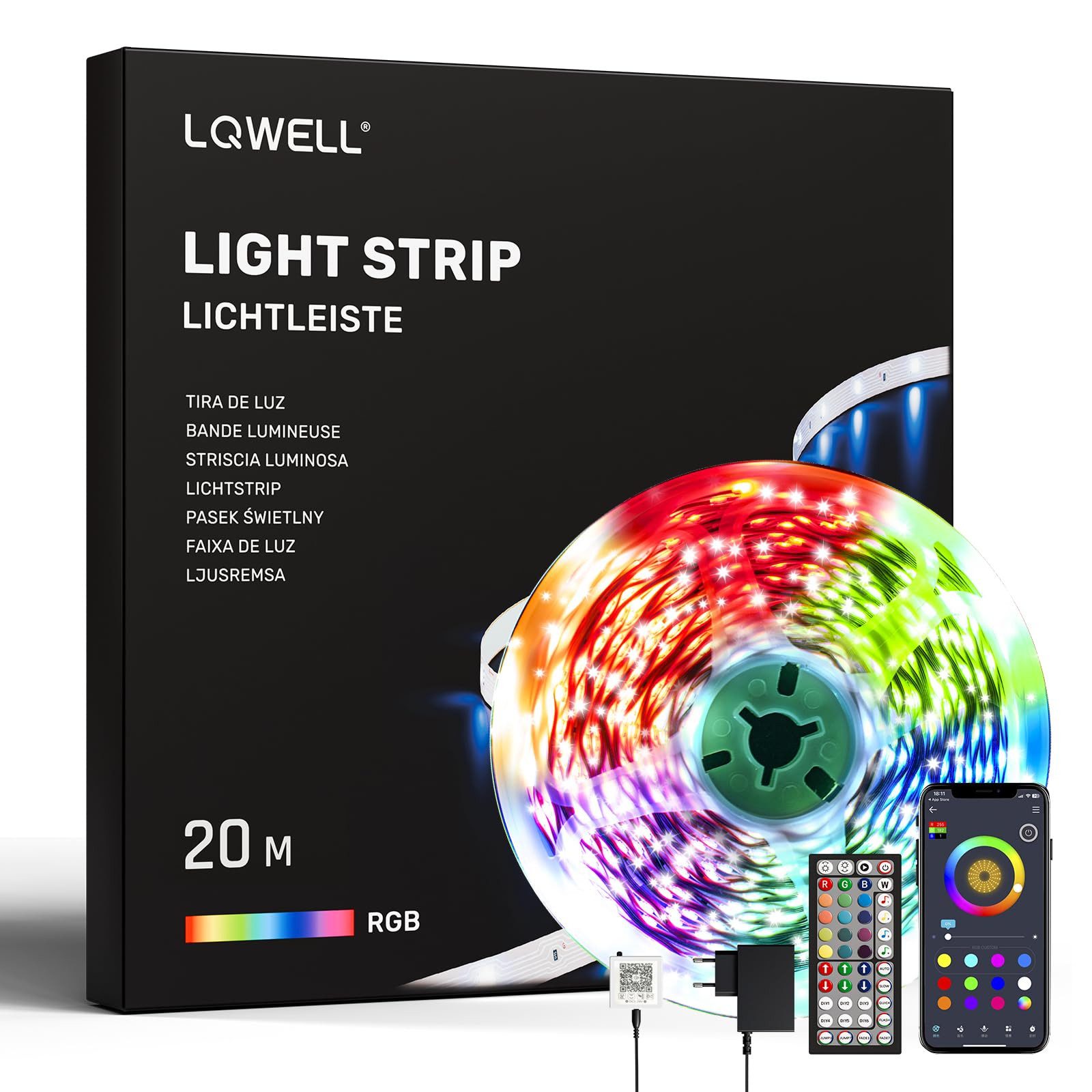 LQWELL LED-Streifen 10-30m LED Strip Licht-Band Leiste RGB einstellbar Fern günstig online kaufen