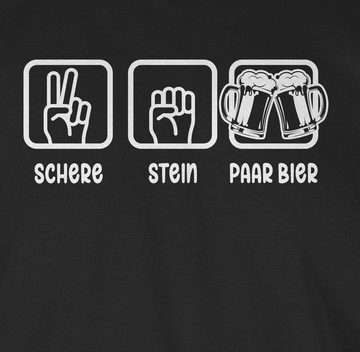 Shirtracer T-Shirt Schere Stein Paar Bier - Sauf Geschenk Bierliebhaber Lustig Party & Alkohol Herren
