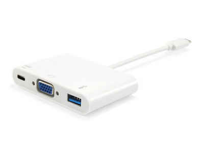 Equip Equip Adapter USB-C -> VGA,USB3.0,PD 1920x1080/30Hz 0.15m ws Wischbezug