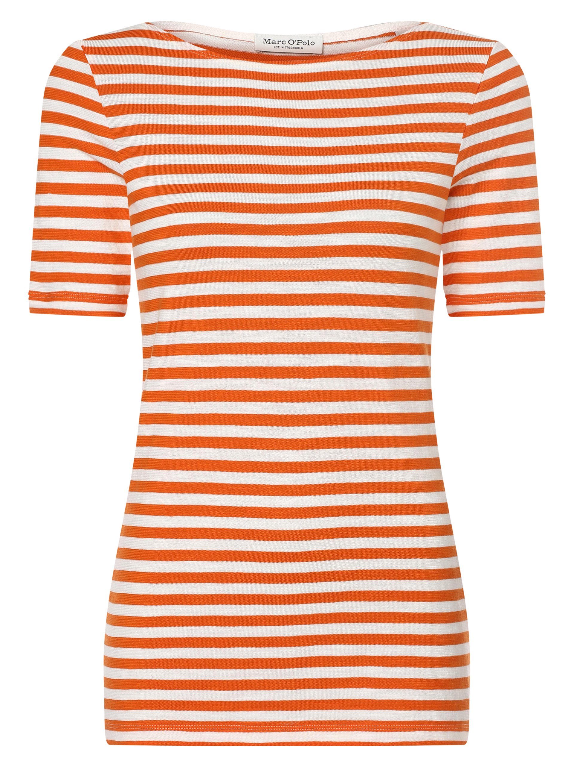 Marc O'Polo T-Shirt weiß orange