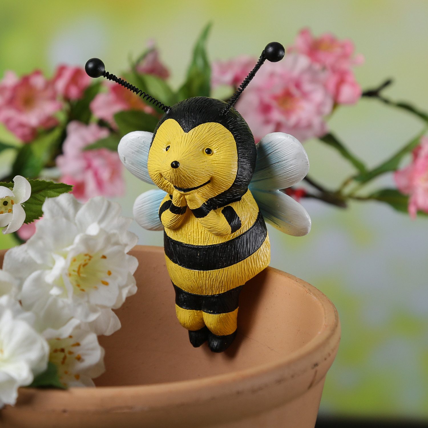 MARELIDA Tierfigur Blumentopfhänger Biene Dekofigur als Topfhänger Gartenfigur H: 11,5cm (1 St) – Bild 4 von 5