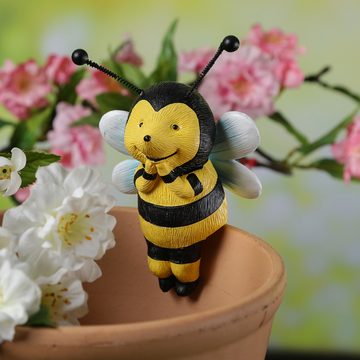 MARELIDA Tierfigur Blumentopfhänger Biene Dekofigur als Topfhänger Gartenfigur H: 11,5cm (1 St)