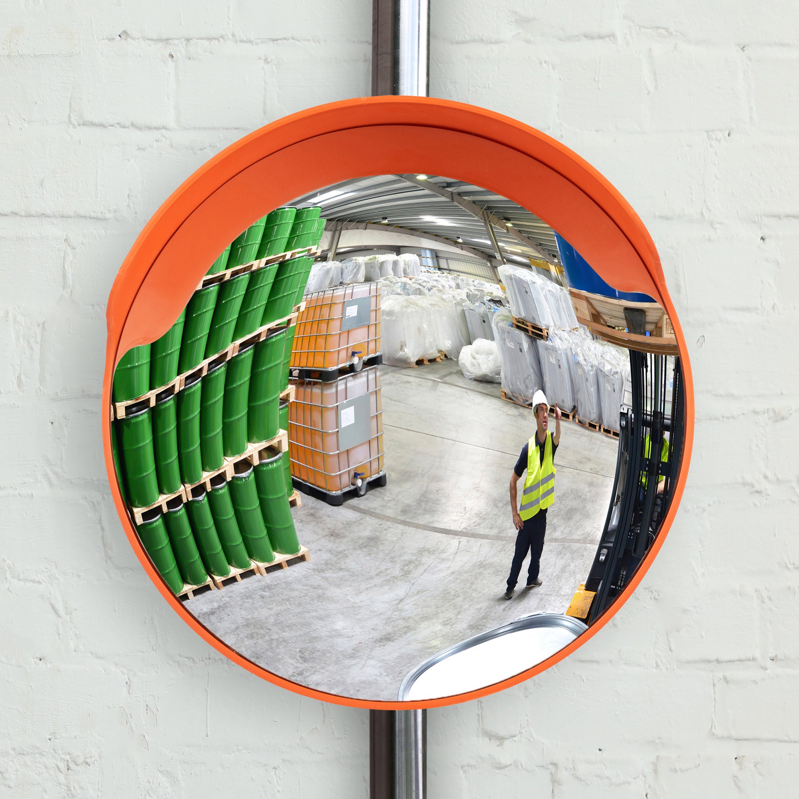 30cm Weitwinkel Sicherheit Straßenspiegel Gebogener konvexer Spiegel  (schwarz)