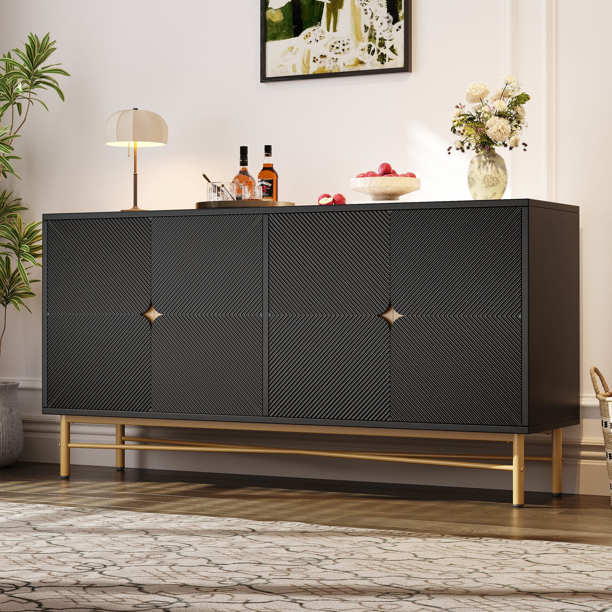 Flieks Sideboard mit 4 Türen und verstellbaren Einlegeböden (1 St., 160×40× günstig online kaufen