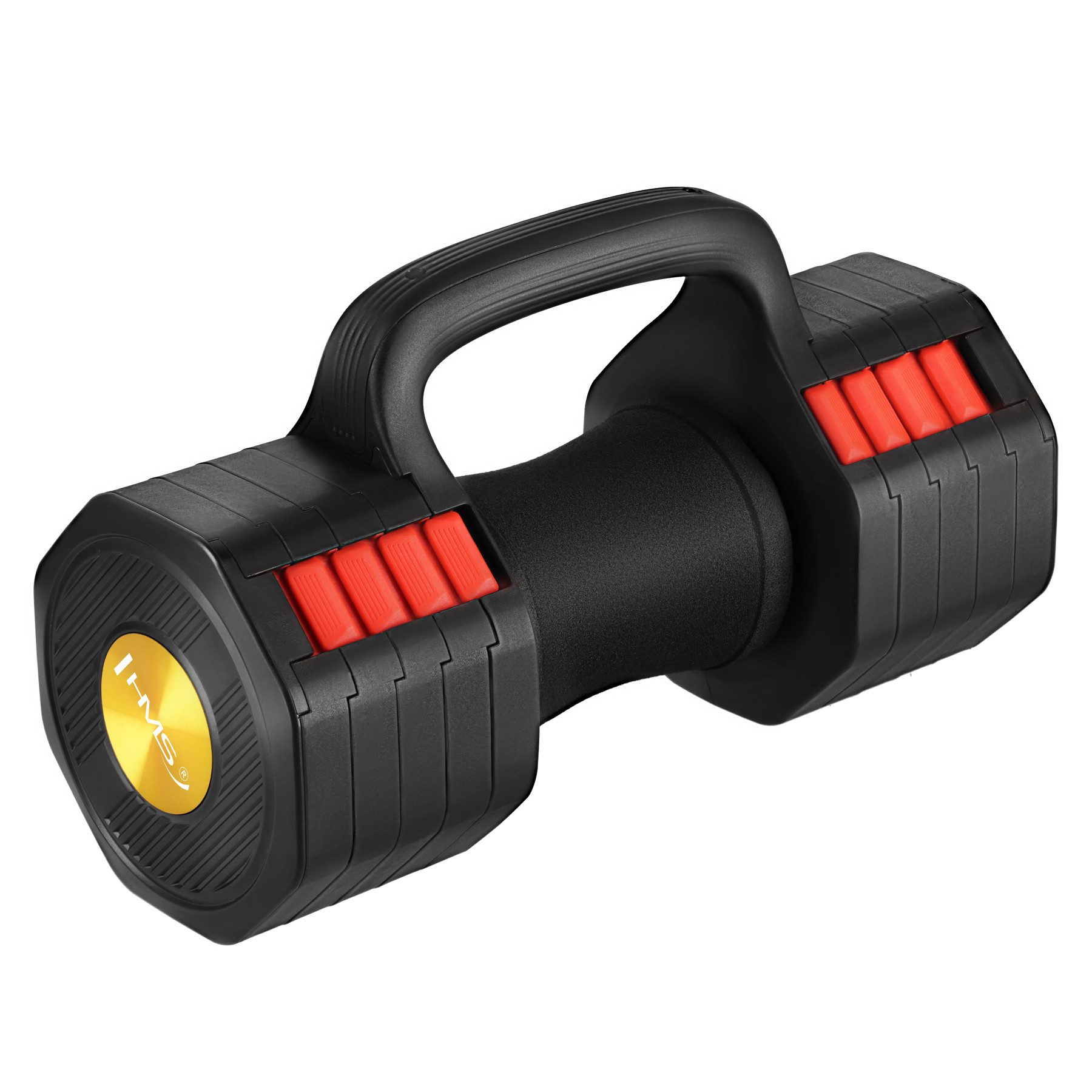 HMS Hantel Multifunktionshantel Kettlebell Liegestützgriff, (Spar-Set, 34 x 14 x 14 cm achteckig), 3in1, verstellbar 2,27-11,34 kg, Nackenpolster