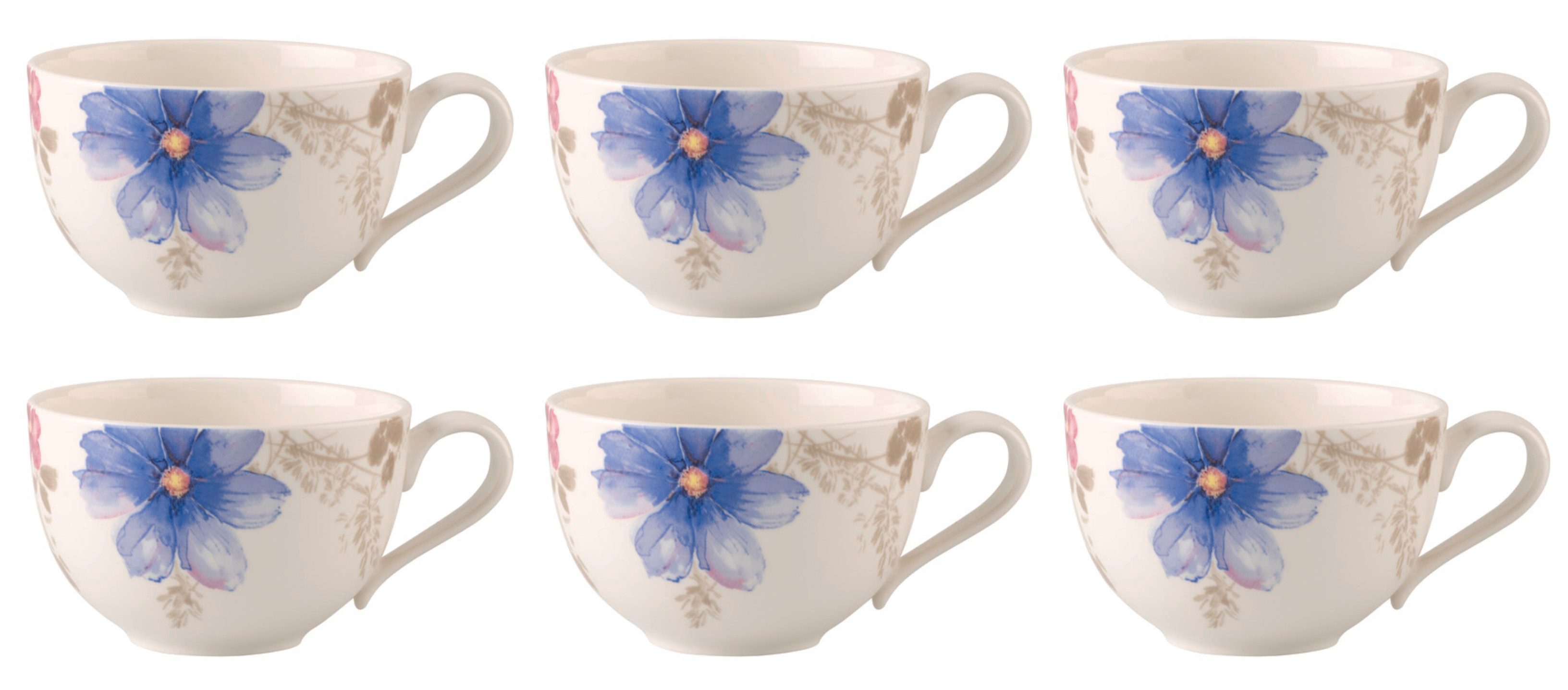Villeroy & Boch Tasse Mariefleur Gris, Porzellan, Spülmaschinengeeignet, Mehrfarbig, Blumen, H: 11cm