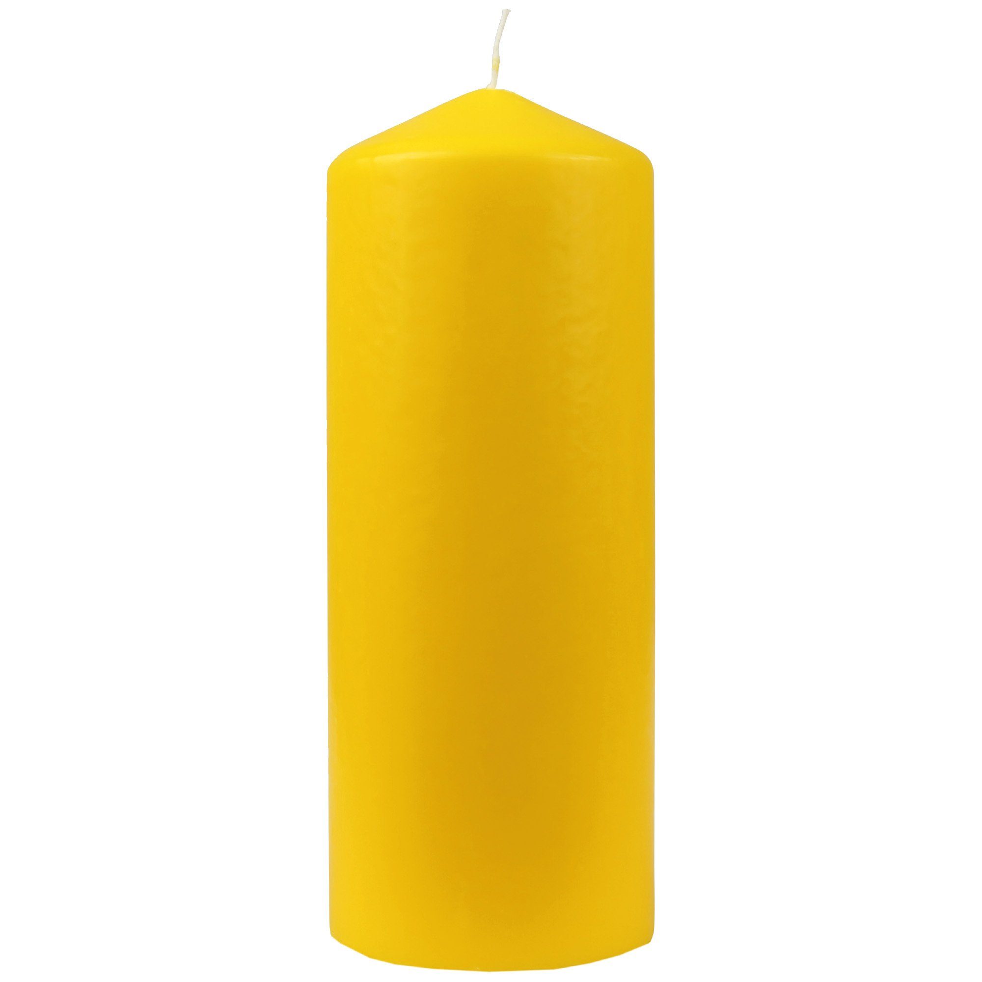 HS Candle Adventskerze Stumpenkerze (1-tlg), Wachskerzen Ø8cm x 20cm - Weihnachtskerze, viele Farben Gelb