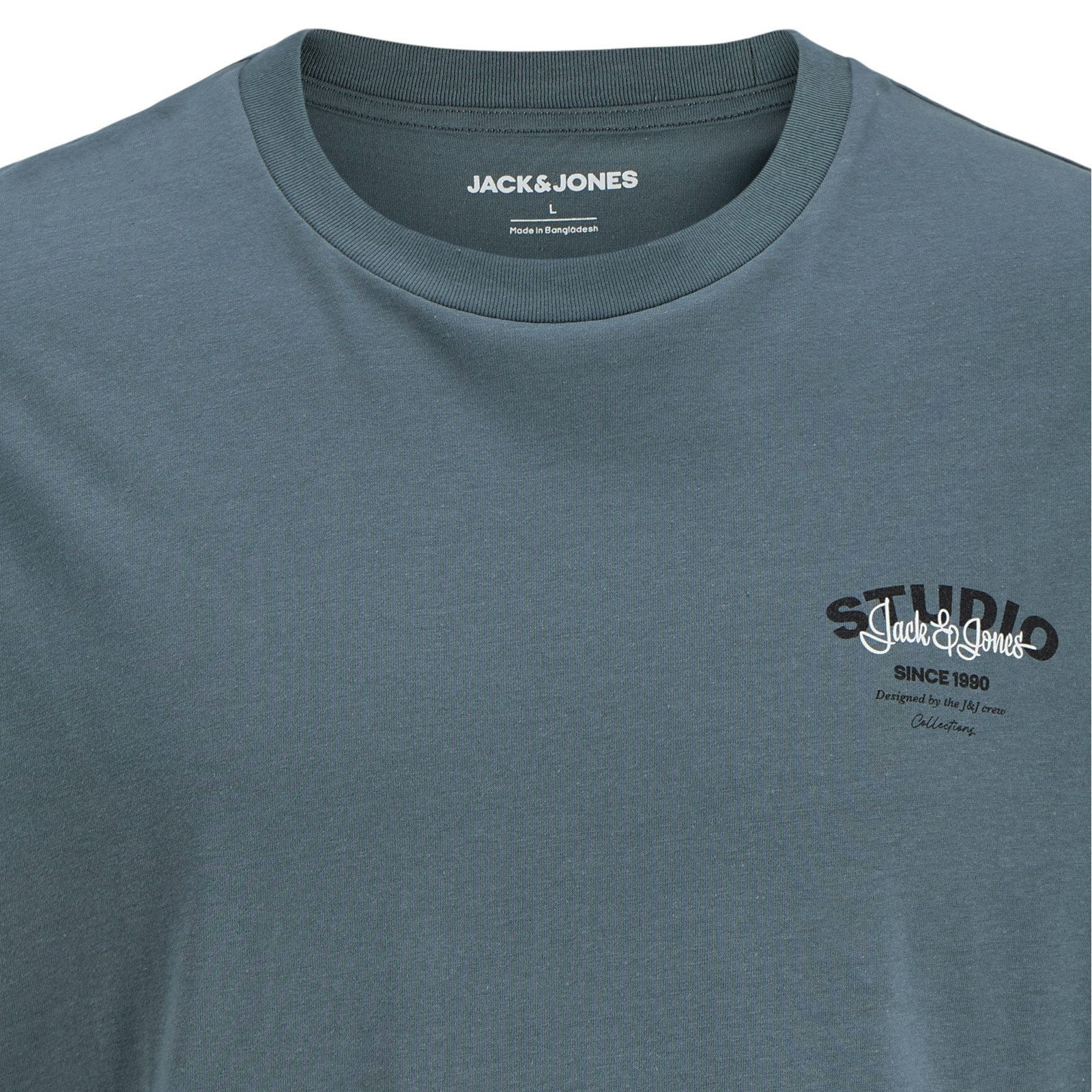 Jack & Jones Rundhalsshirt Jack&Jones T-Shirt blaugrau Übergrößen JJYUKI günstig online kaufen
