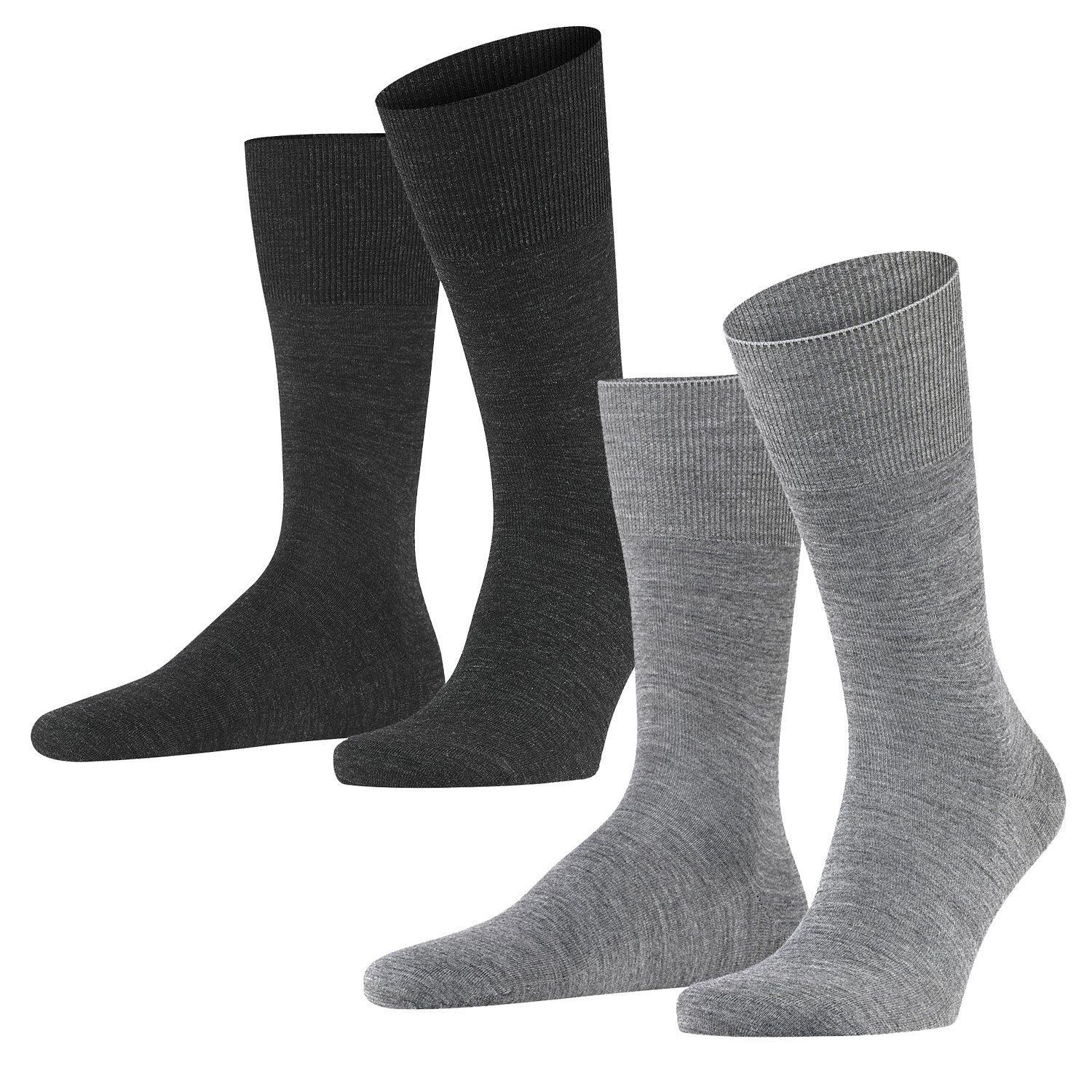 FALKE Socken SOX Company Herren Socken Wolle 2er Pack (2er Pack, 2 Paar)  guter Tragekomfort, echte druckfreie Spitzennaht, Einsatz feiner Wolle
