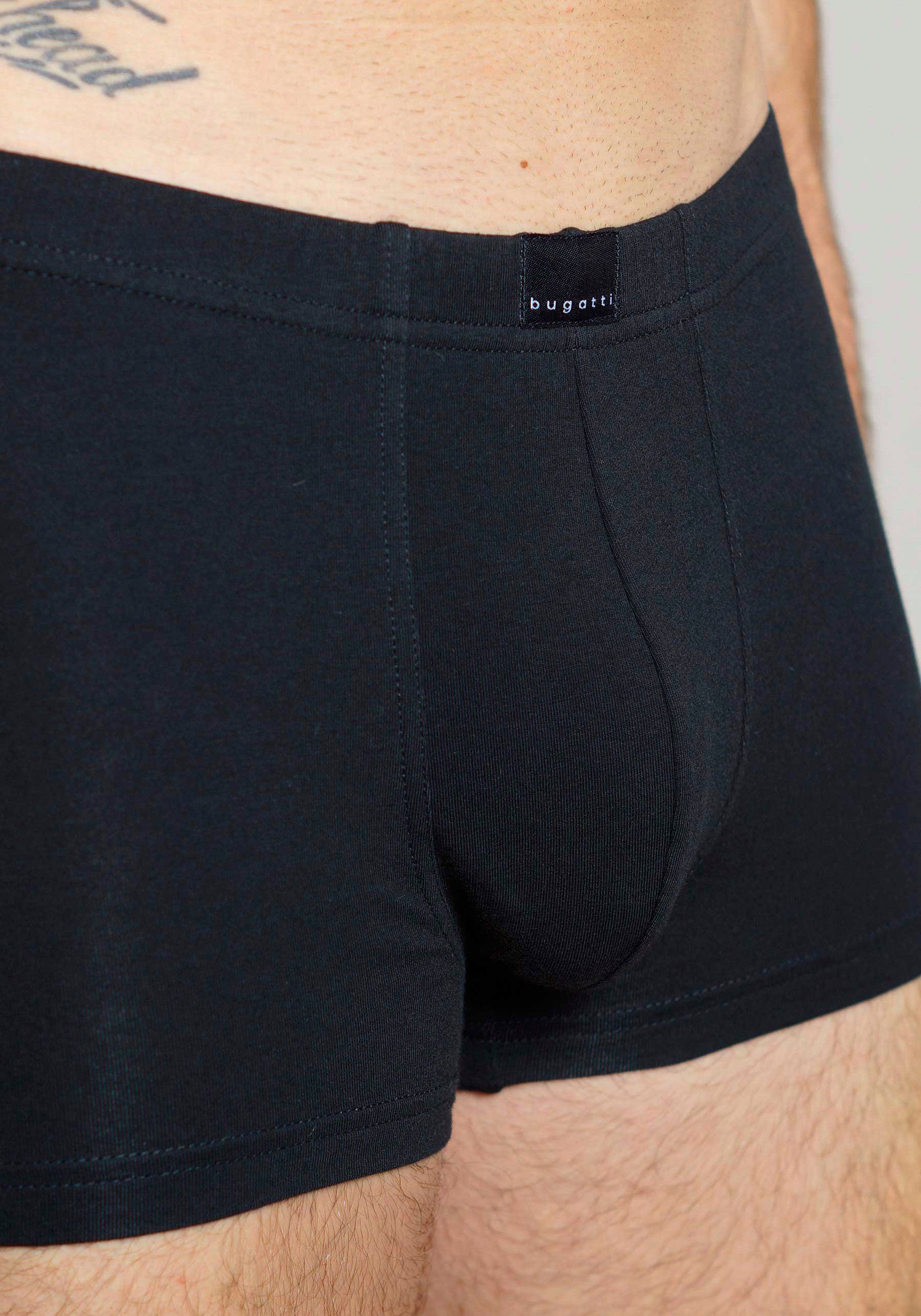 bugatti Boxershorts Livorno (3er Pack) weich, basic, eng, atmungsaktiv, breiter Bund, Baumwollmix, mit Logo