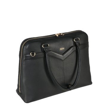 SOCHA Laptoptasche Diamond Couture Black, Leder Businesstasche/Laptoptasche/Aktentasche Damen - 15 Zoll - Vollausstattung - Schultergurt - goldene Beschläge