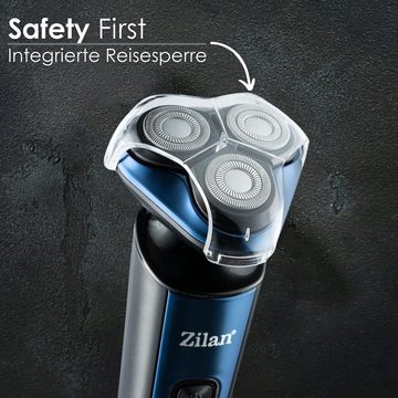 Zilan Elektrorasierer ZLN-8726, 3-4-5-6mm Haartrimmeraufsätze, Rasieraufsatz,Nasen- und Ohrhaartrimmer, 4-in-1,LED Display,IPx6 Wasserdicht