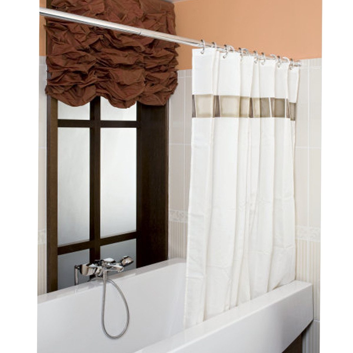 Ekershop Duschvorhangstange Alu Chrom glänzend Duschstange 125 - 220 cm Tel günstig online kaufen