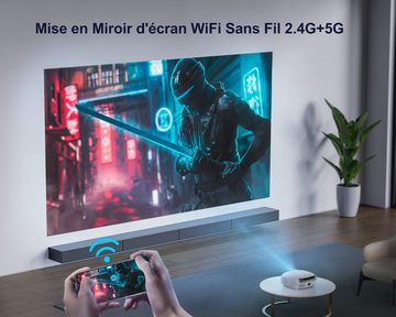 WiMiUS 5G WiFi Bluetooth Full HD 1080P Portabler Projektor (12000 lm, 15000:1, 1920*1080 px, Ultimatives Heimkinoerlebnis: Beeindruckende Bildwelten)