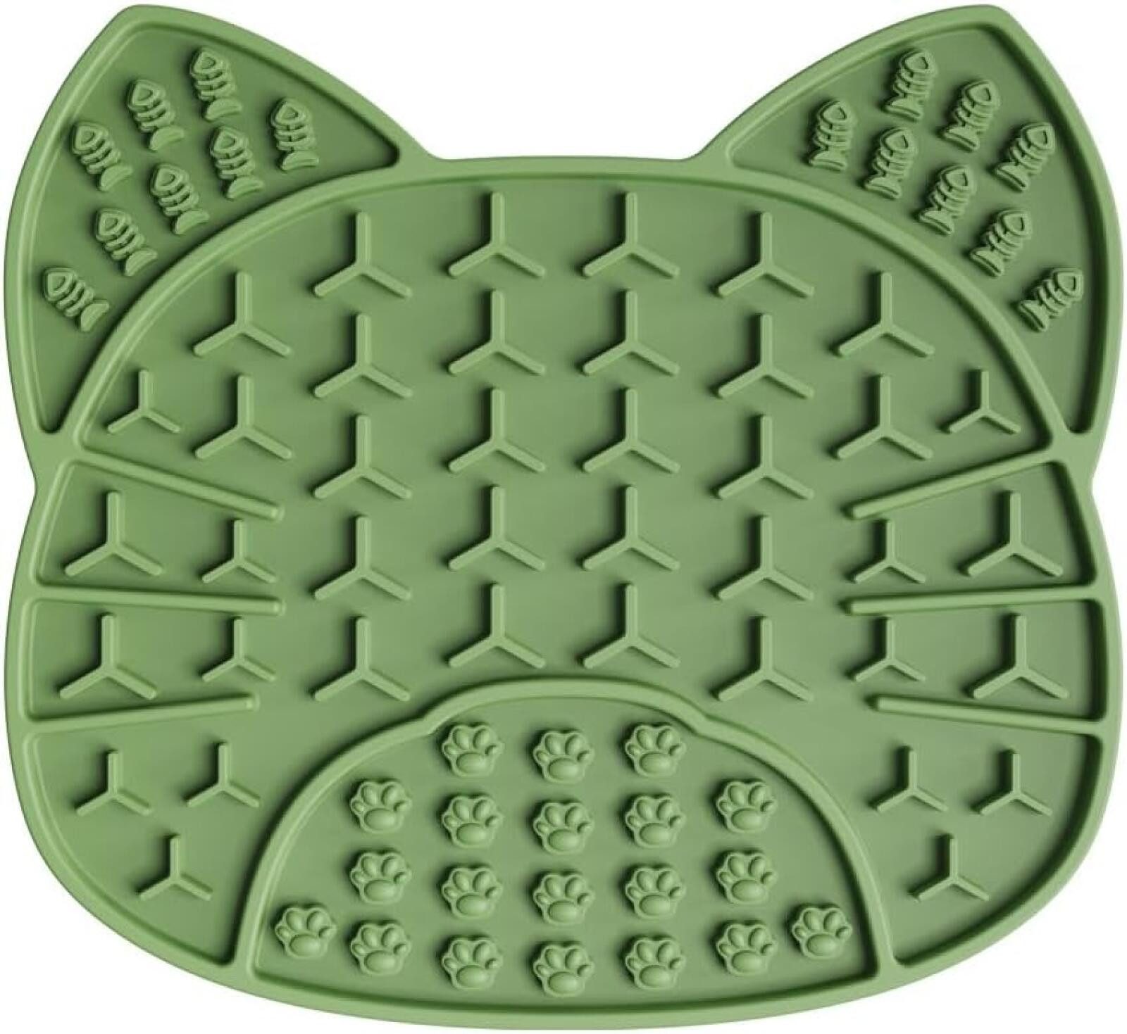 FELIXLEO Antischlingnapf Silikon-Leckmatte 18x16cm, Avocado-Grün mit Saugnäpfen