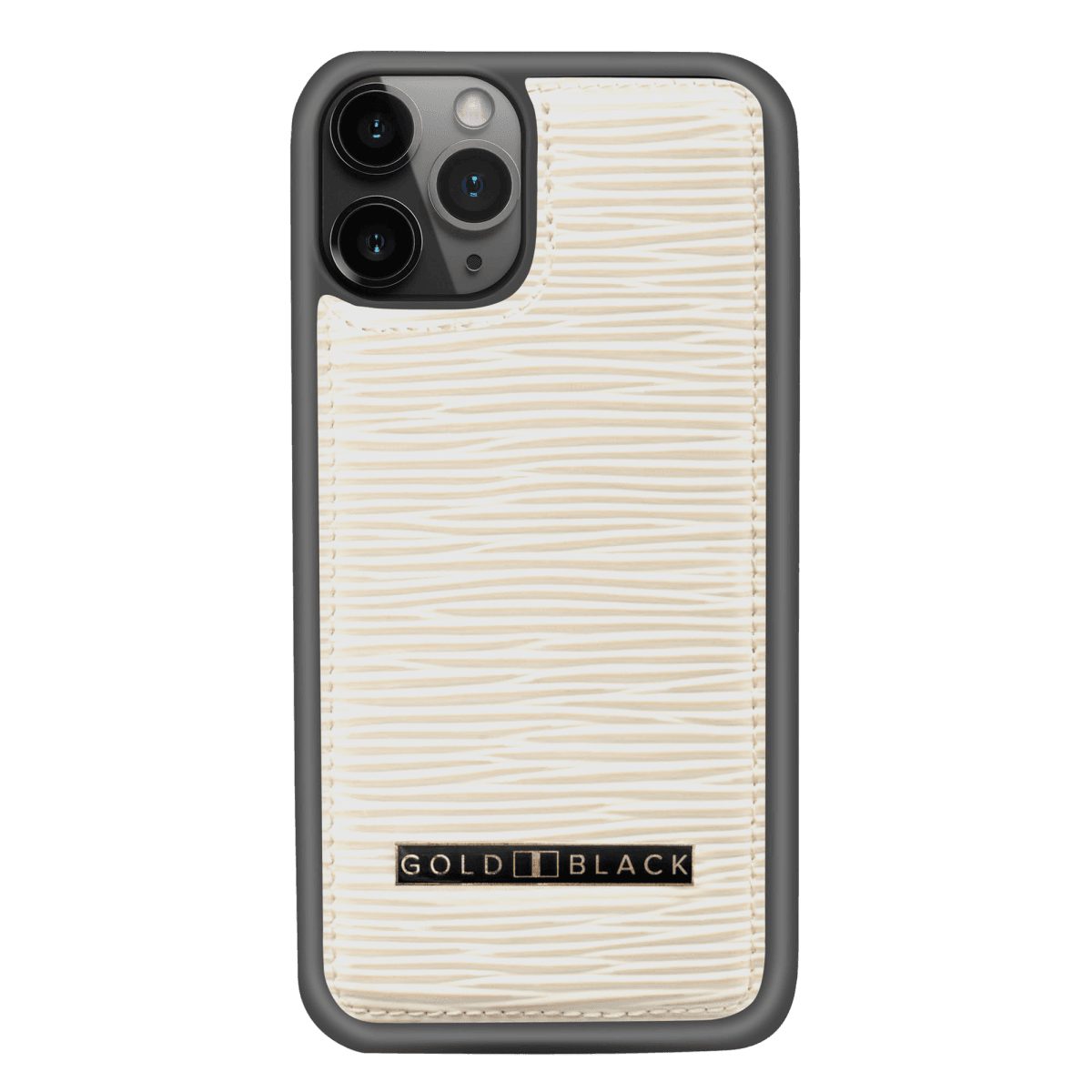 GOLDBLACK Handyhülle GOLDBLACK iPHONE 11 PRO LEDERHÜLLE UNICO-Prägung WeIß