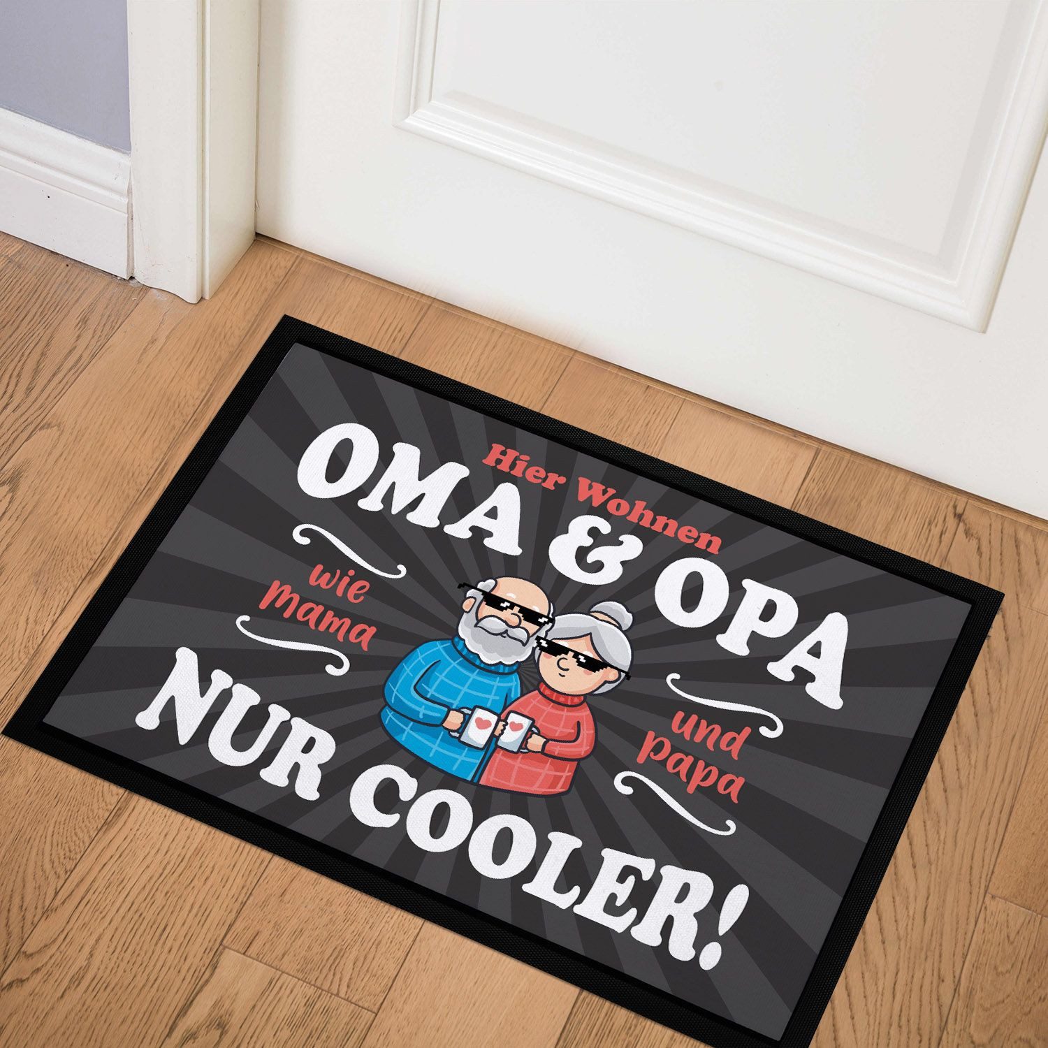 MoonWorks Fußmatte Fußmatte Geschenk Hier wohnen Oma und Opa Großeltern lus günstig online kaufen