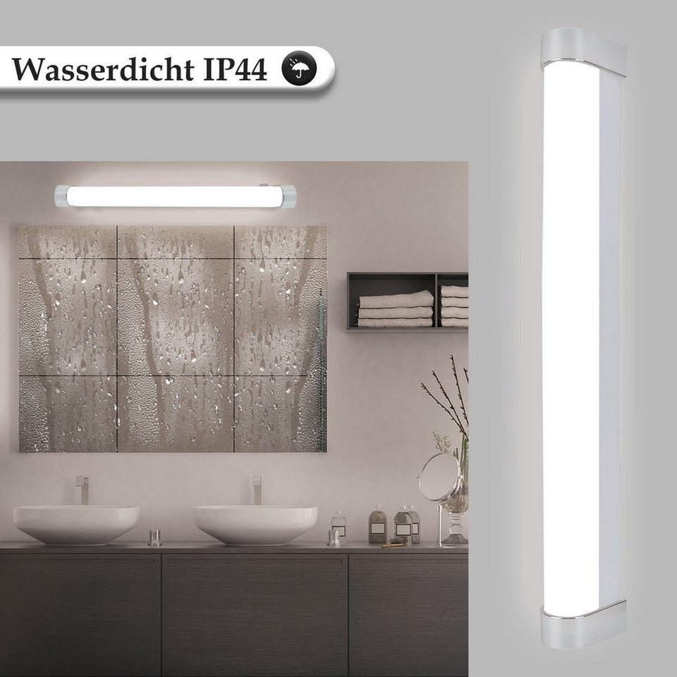 Nettlife LED Spiegelleuchte Wandleuchte mit Schalter Weiße 45cm 4000K,  Wasserdicht IP44, Flimmerfrei Blendfrei,Großer Abstrahlwinkel von 180°, LED  fest integriert, Neutralweiß, für Bad Garage Flur Küche Keller