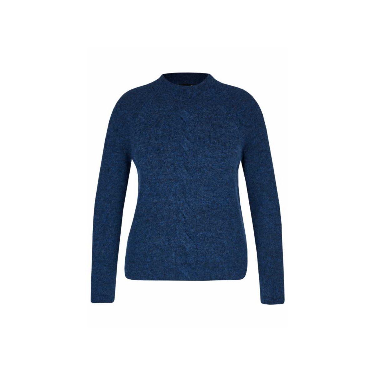 blau Stehkragenpullover Rabe (1-tlg)