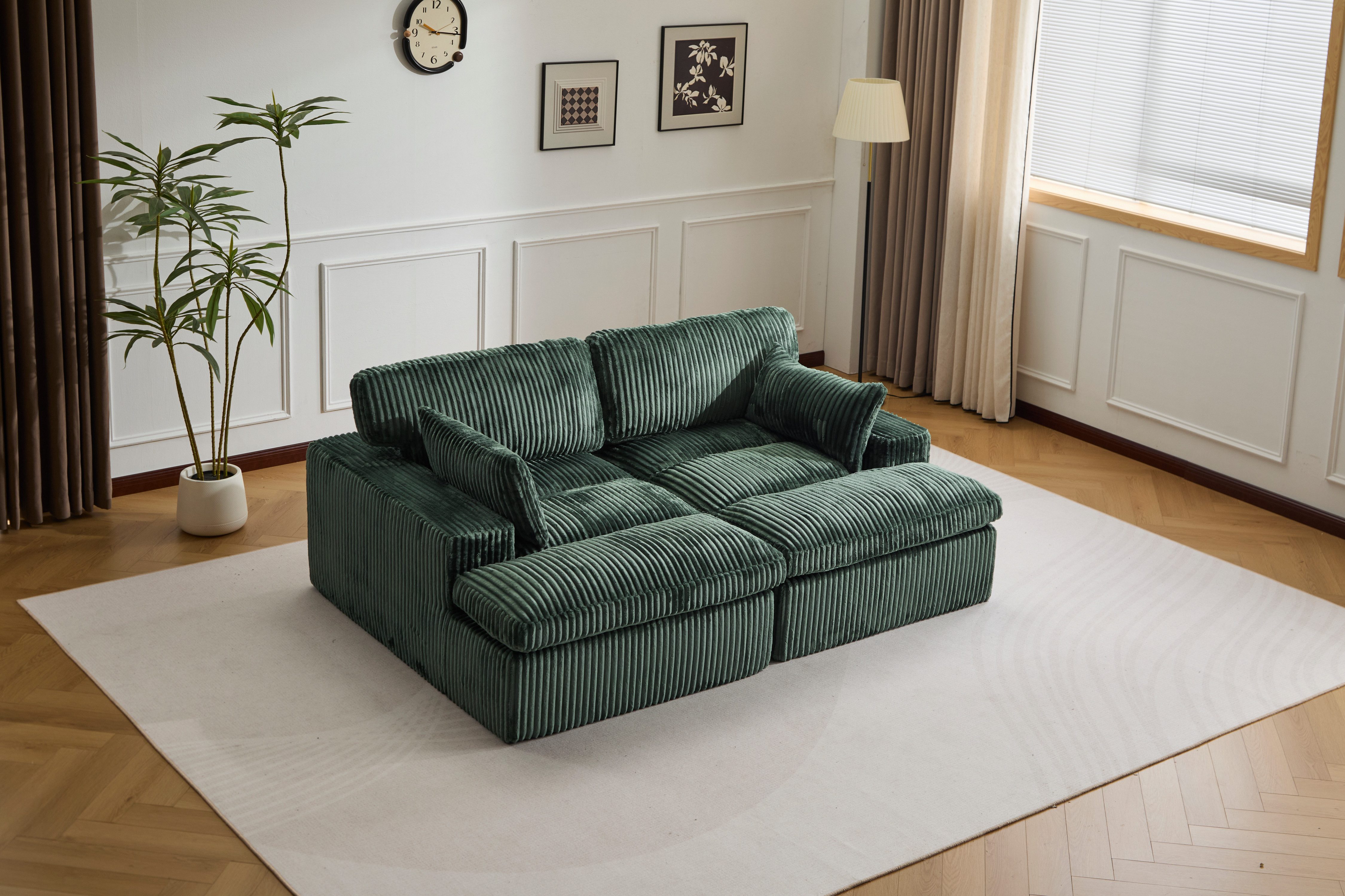 Orvane Sofa Cord Sofa, 2 Sitzer Sofa, Loveseat Sofa mit Amlehnen, Komfort Couch
