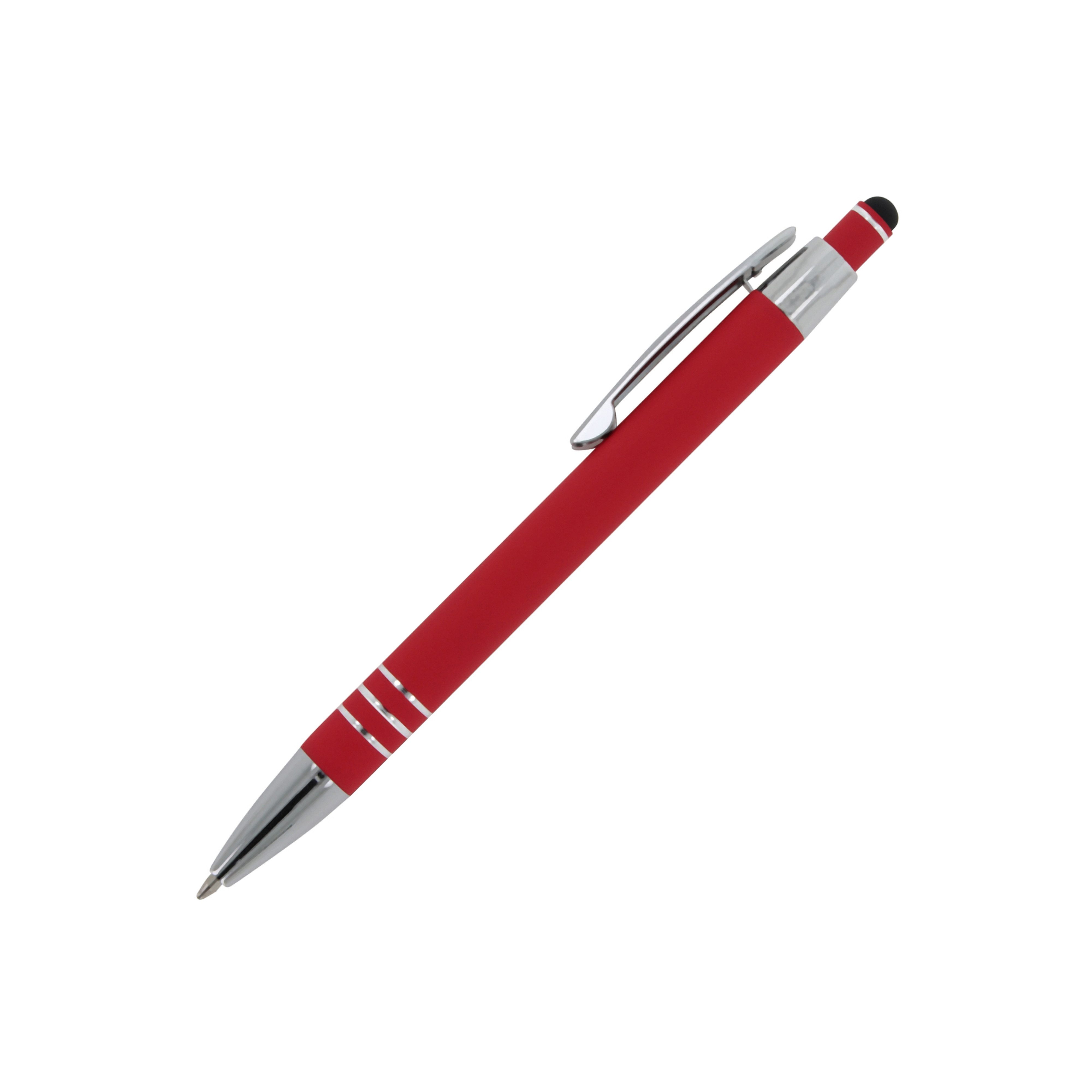 TOPPOINT Kugelschreiber 5x Touchpen Kugelschreiber / aus Metall / mit Soft-Touch / Farbe: rot