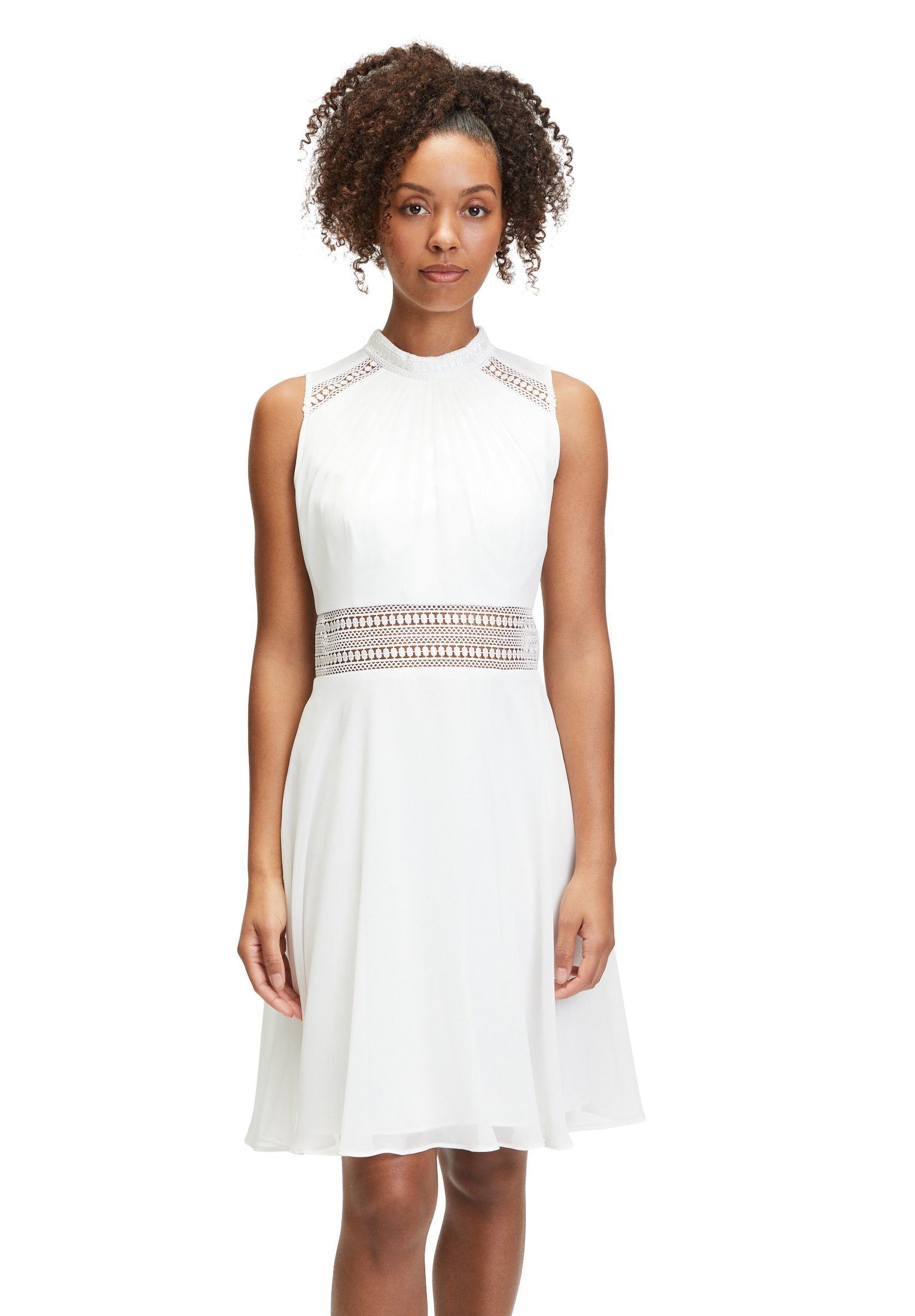 Mont White Vera mit Minikleid (1-tlg) Spitzeneinsatz Ivory