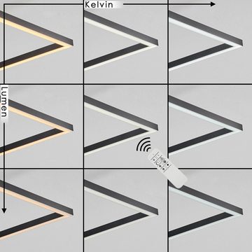 hofstein Deckenleuchte Deckenlampe aus Metall/MDF/Kunststoff in Schwarz/Holzoptik/Braun/Weiß, LED fest integriert, 2700 - 6000 Kelvin, dimmbar/Lichtfarbe änderbar über Fernbedienung, max. 3200 Lumen