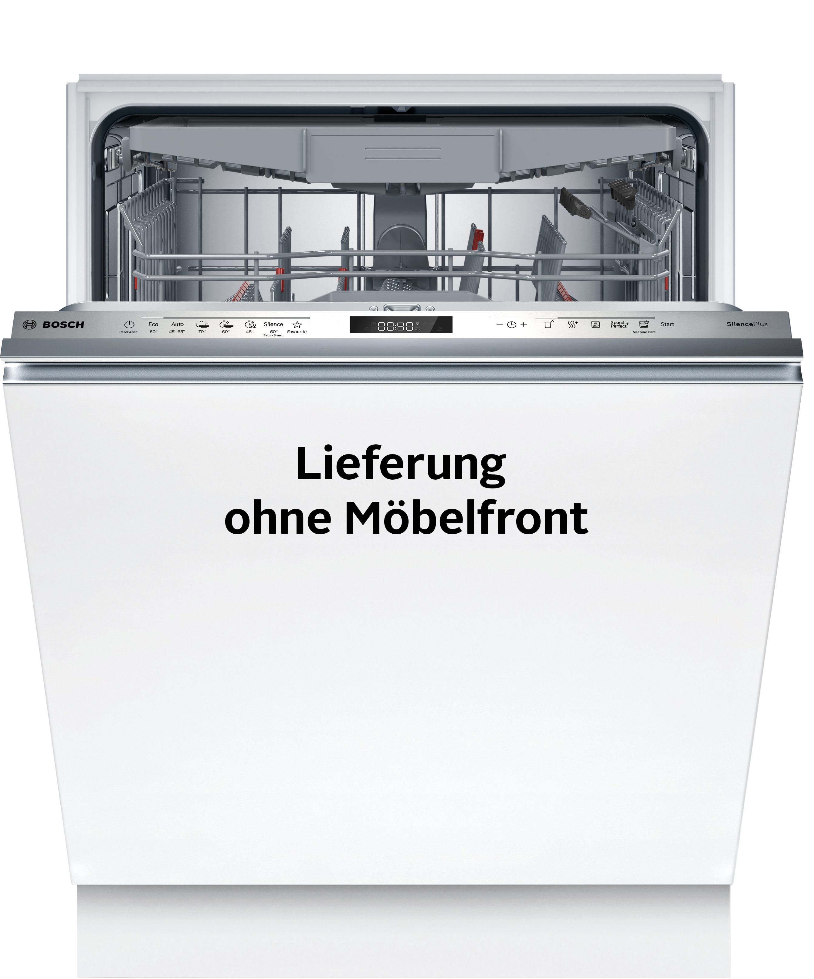 BOSCH vollintegrierbarer Geschirrspüler Serie 6 SBD6ECX21E, 14 Maßgedecke, Time Light - Restzeit wird auf Küchenboden projiziert