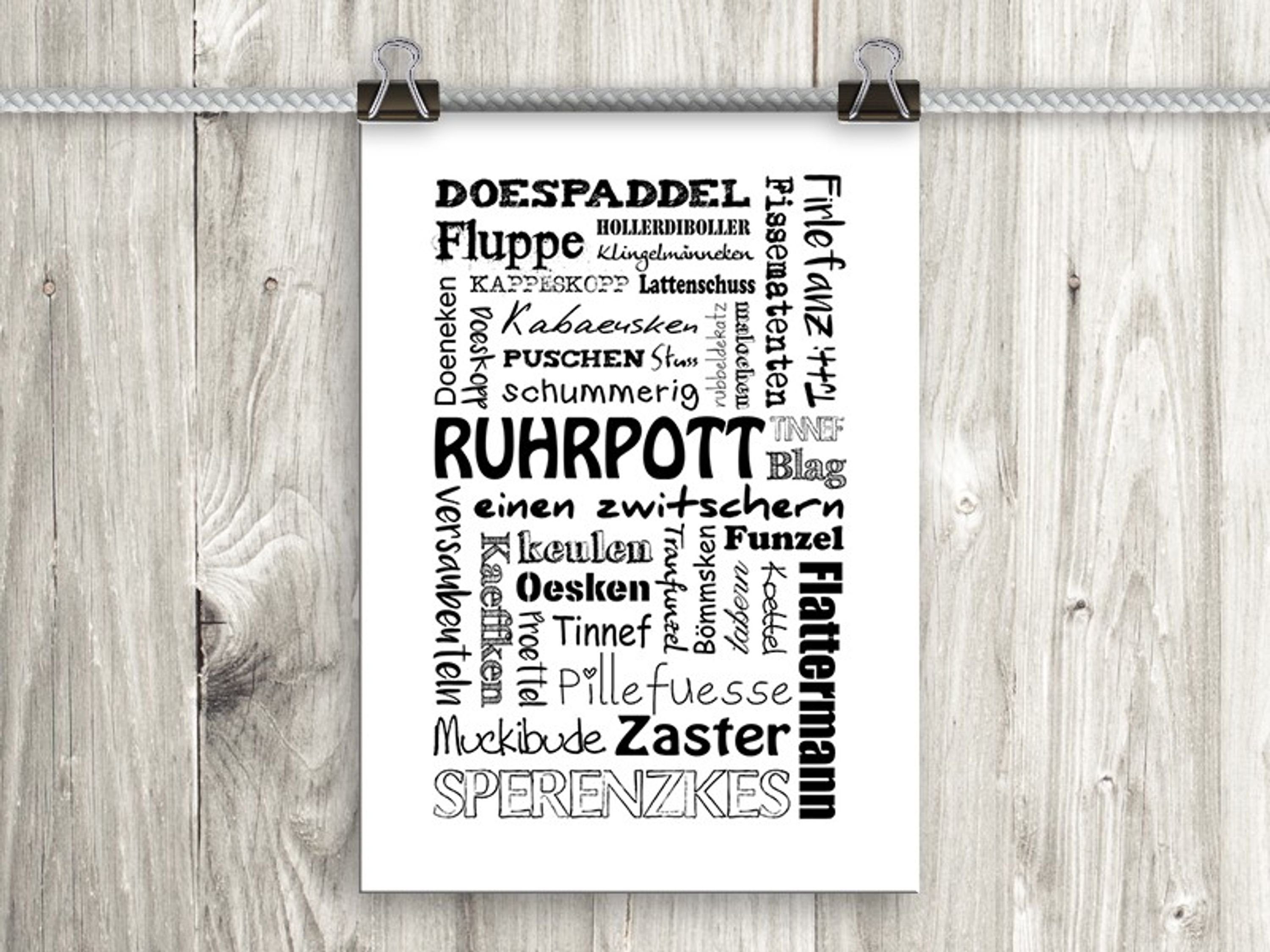 artissimo Poster Poster mit Spruch DinA4 Bild Wandbild Sprüche Ruhrpott Ruhrgebiet, witzige Zitate und Sprüche: Ruhrgebiet