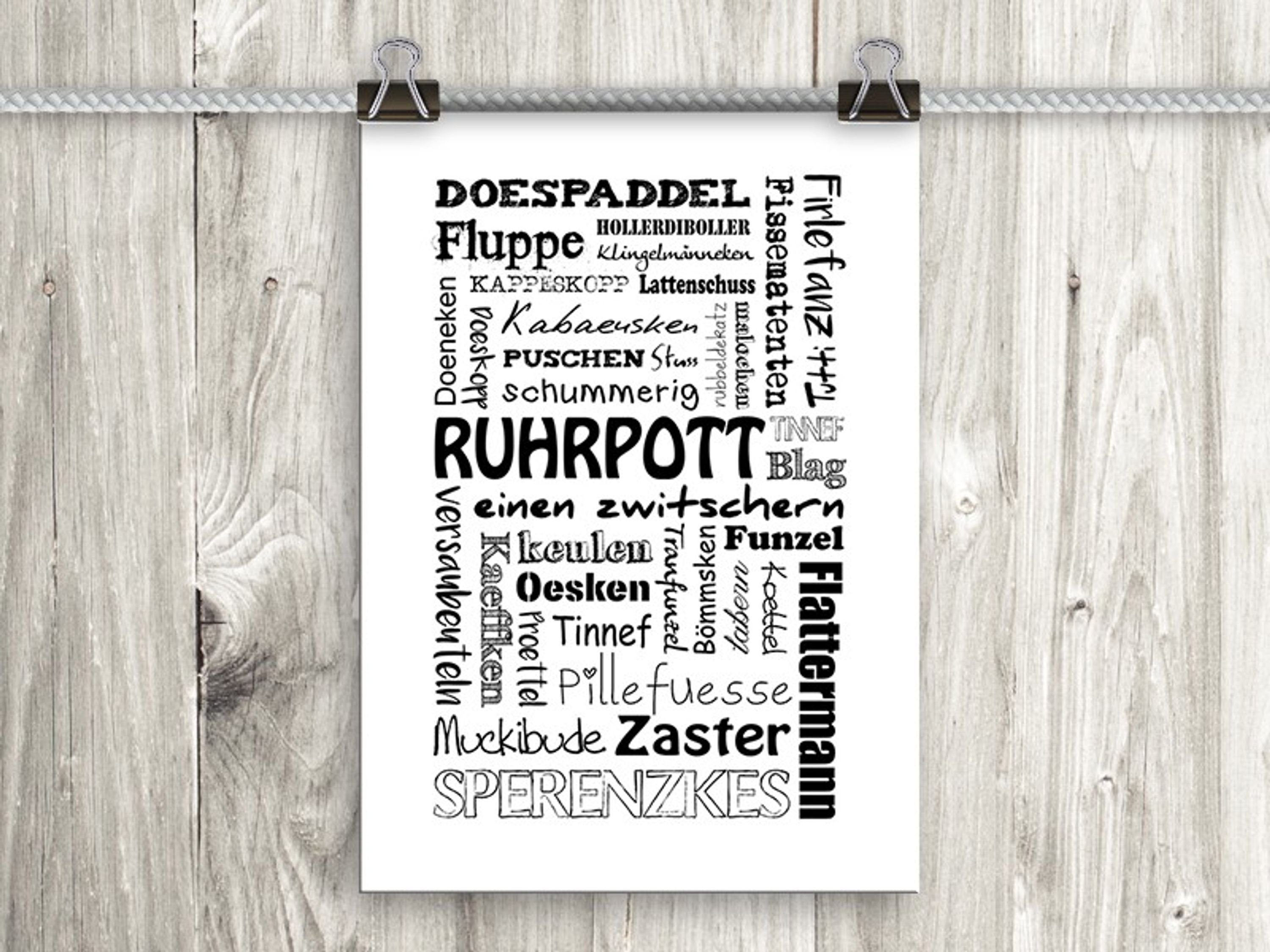 artissimo Poster Poster mit Spruch DinA4 Bild Wandbild Sprüche Ruhrpott