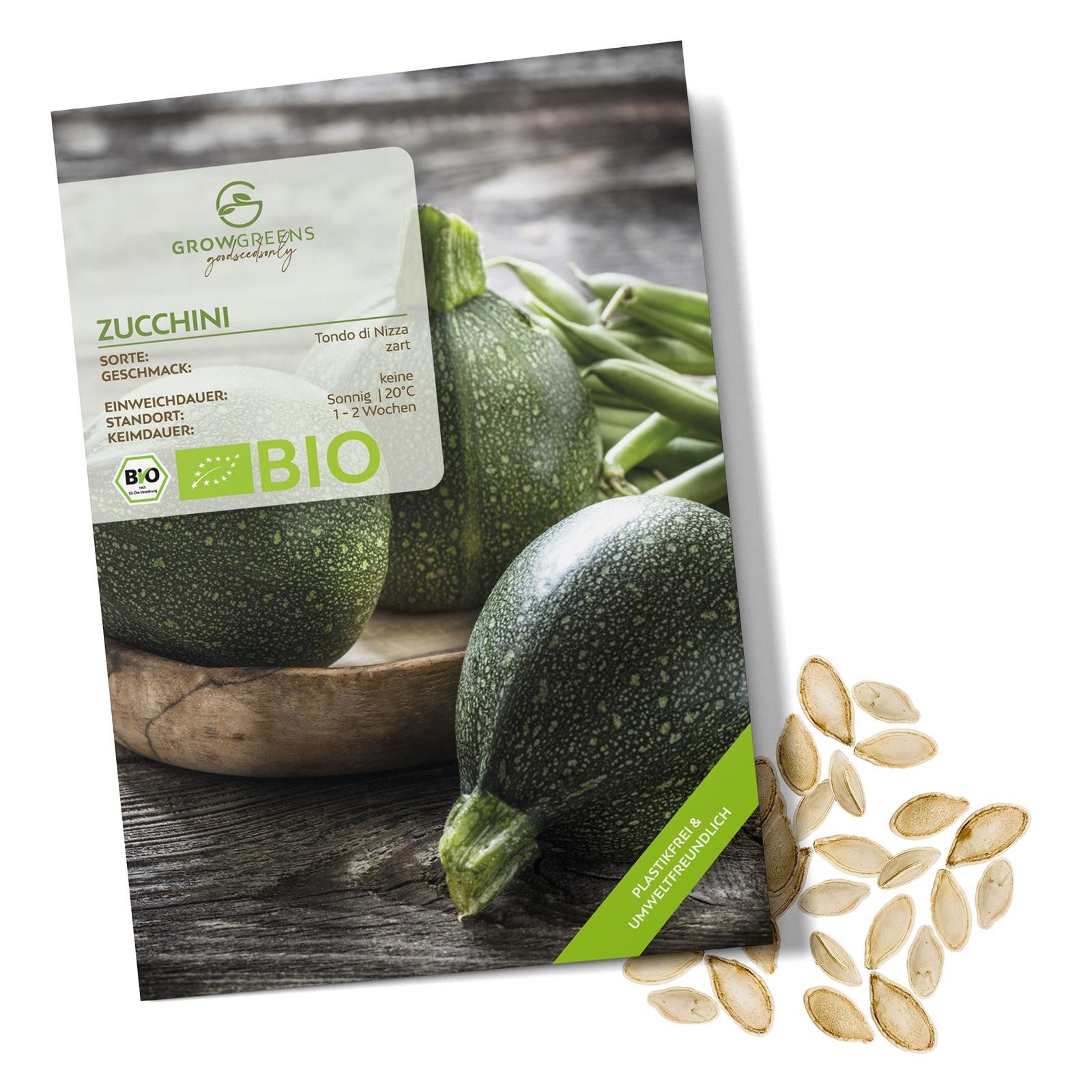 Gemüsesamen BIO Zucchini Samen Rund (Tondo di Nizza) - Zucchini Saatgut (5 Korn)