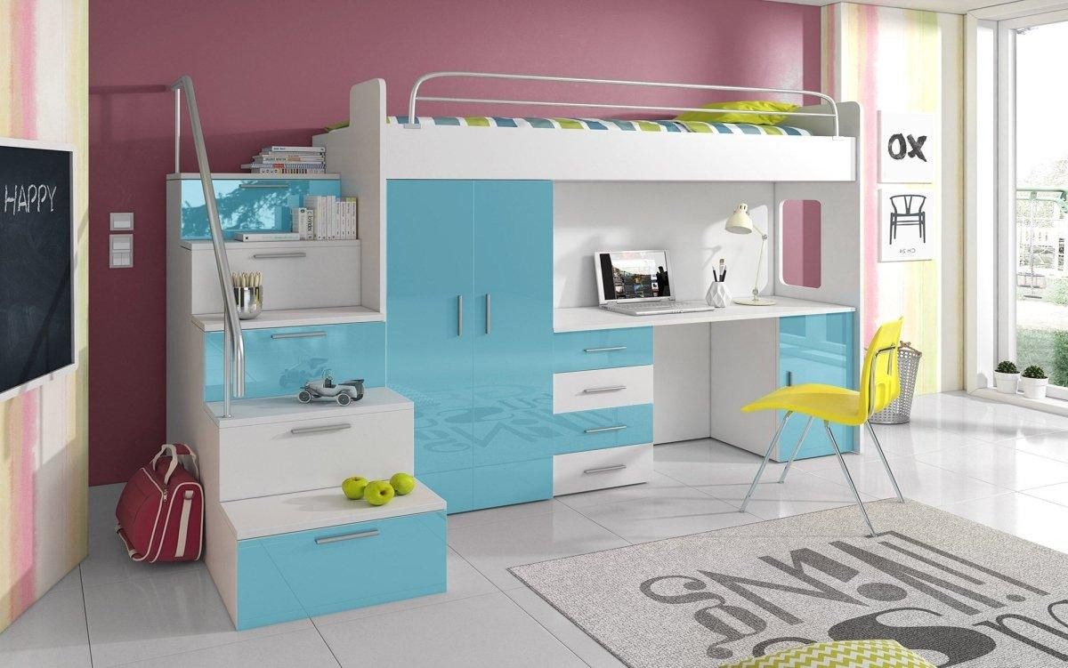 Luxusbetten24 Hochbett Kinderhochbett Dream mit Schreibtisch, günstig online kaufen