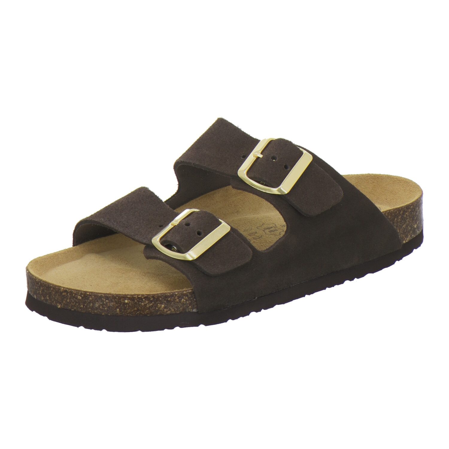AFS-Schuhe 210076 Zweischnaller Pantolette für Damen mit Fußbett, bequeme Sandalen aus Leder