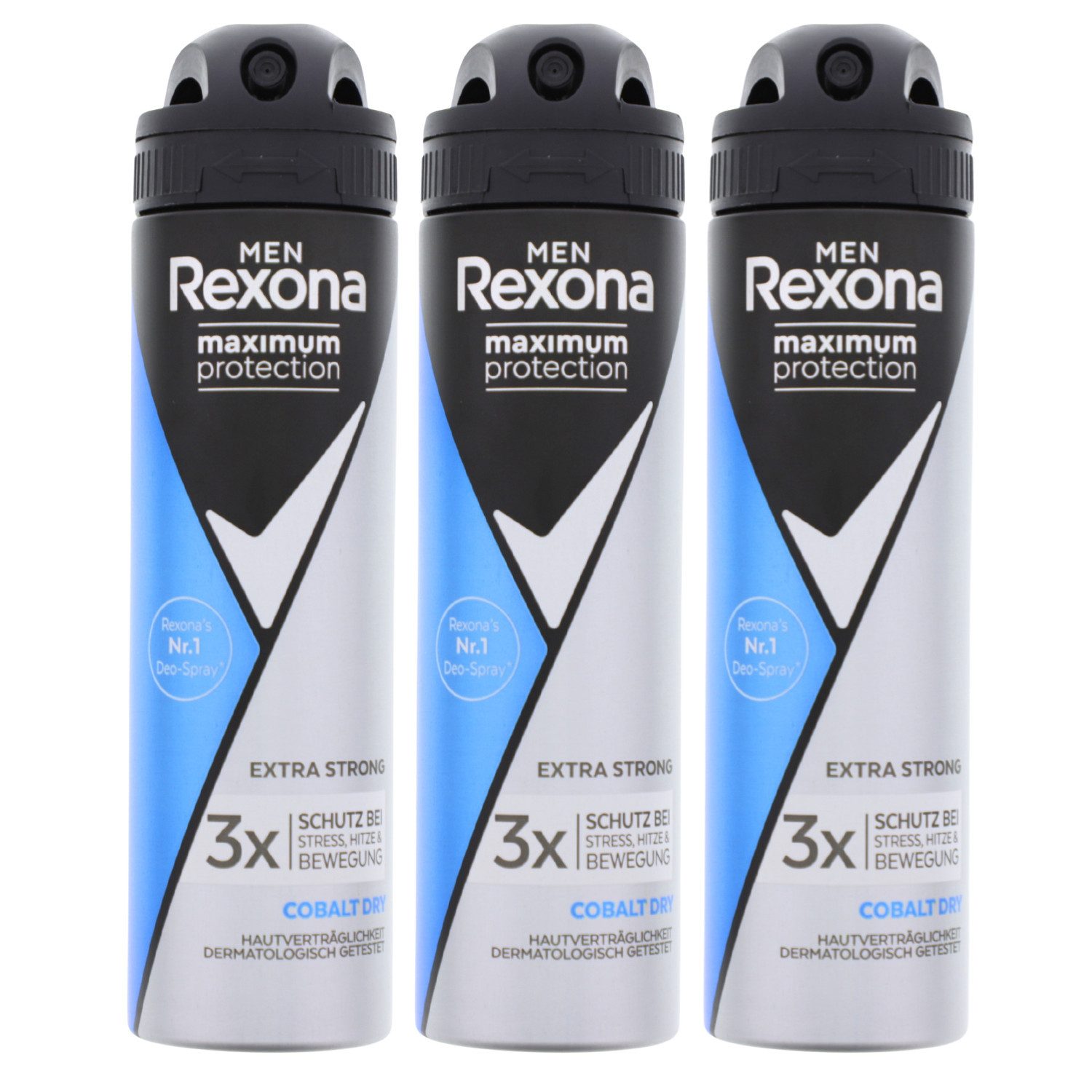 Rexona Bodyspray 3 x Rexona Deo Men Maximum Protection Cobalt Dry Anti Transpirant Spra