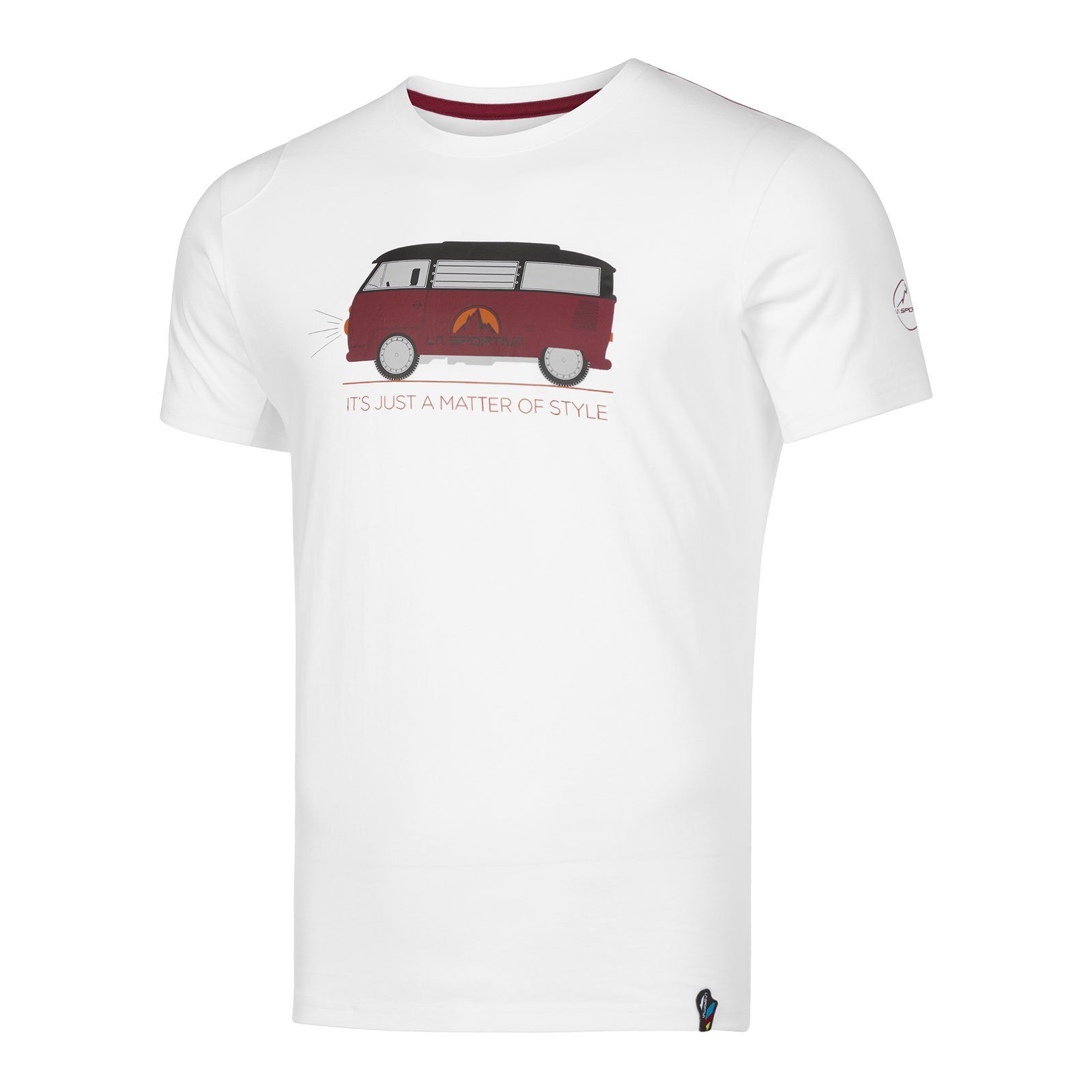 La Sportiva T-Shirt Van M aus 100% organischer Baumwolle 000320 white / sangria
