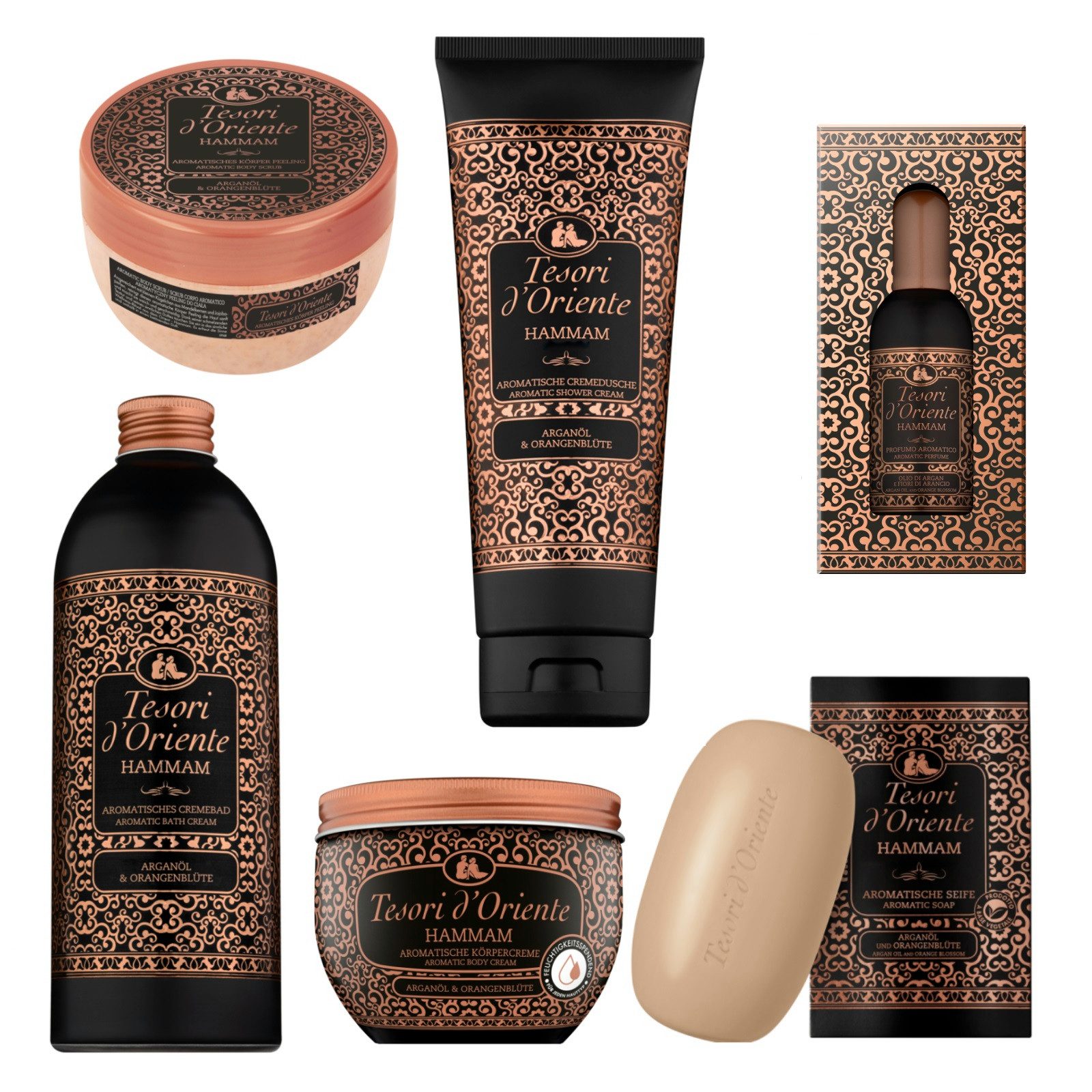 Tesori d´Oriente Pflege-Set TESORI D'ORIENTE Wellness Ritual Hammam Set mit Peeling und Kernseife Spar-Set