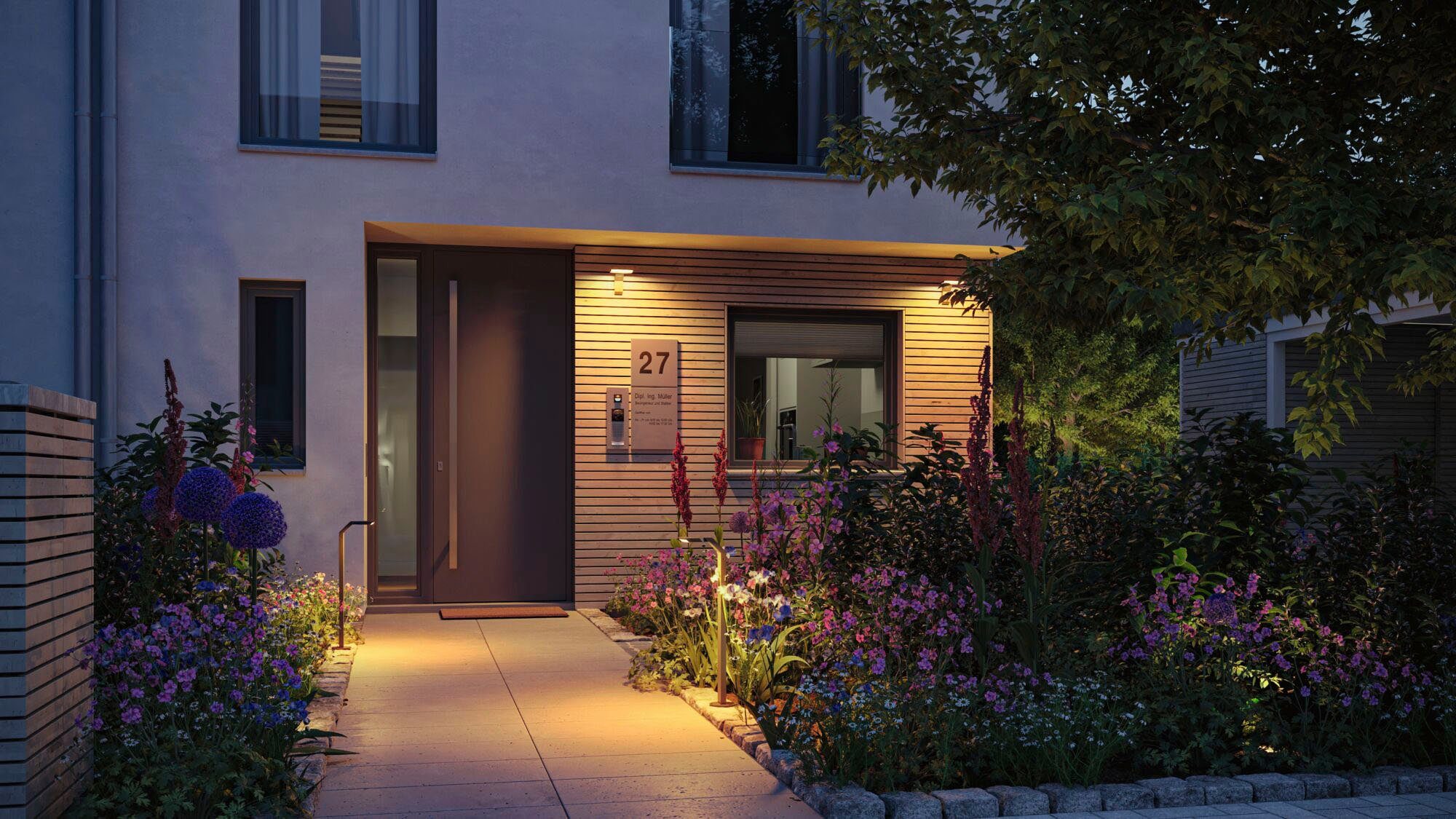 Paulmann LED Außen-Wandleuchte Zenera 230V anthrazit 2.200 - 3.000 K, LED fest integriert, Warmweiß, insektenfreundlich und seewasserresistent