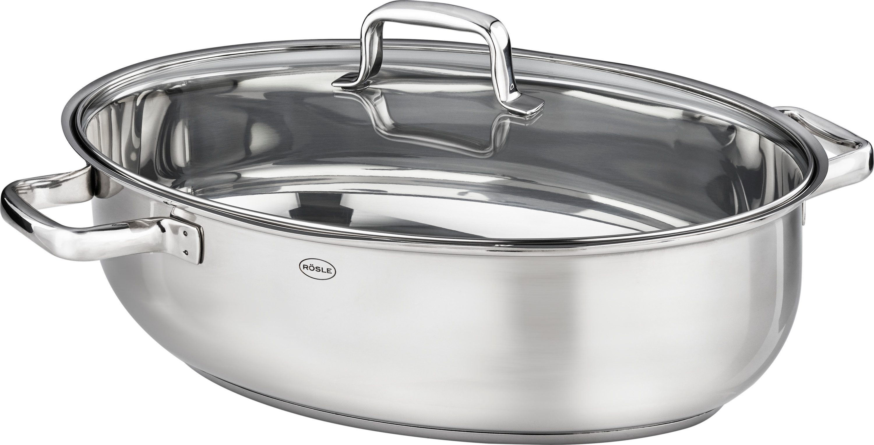 RÖSLE Bräter MOMENTS mit Glasdeckel, Edelstahl 18/10, oval