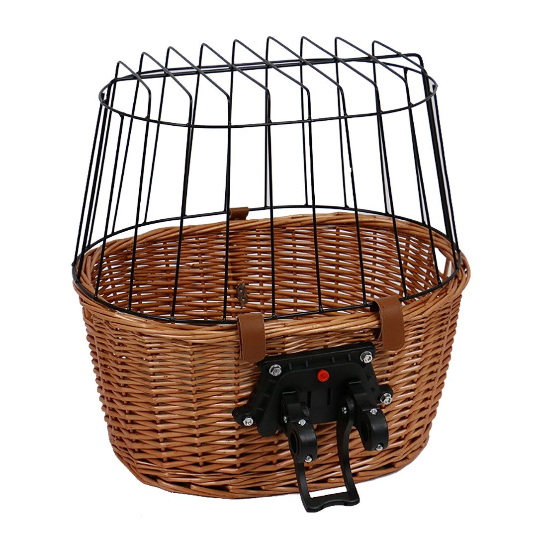 DUVO+ Tierfahrradkorb Duvoplus Front-Fahrradkorb aus Weide - Braun