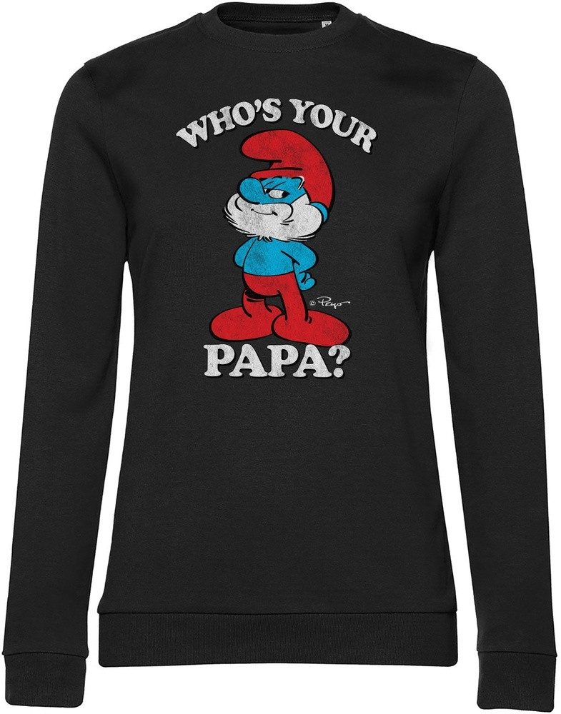 Die Schlümpfe Rundhalspullover Who's Your Papa? Girly Sweatshirt