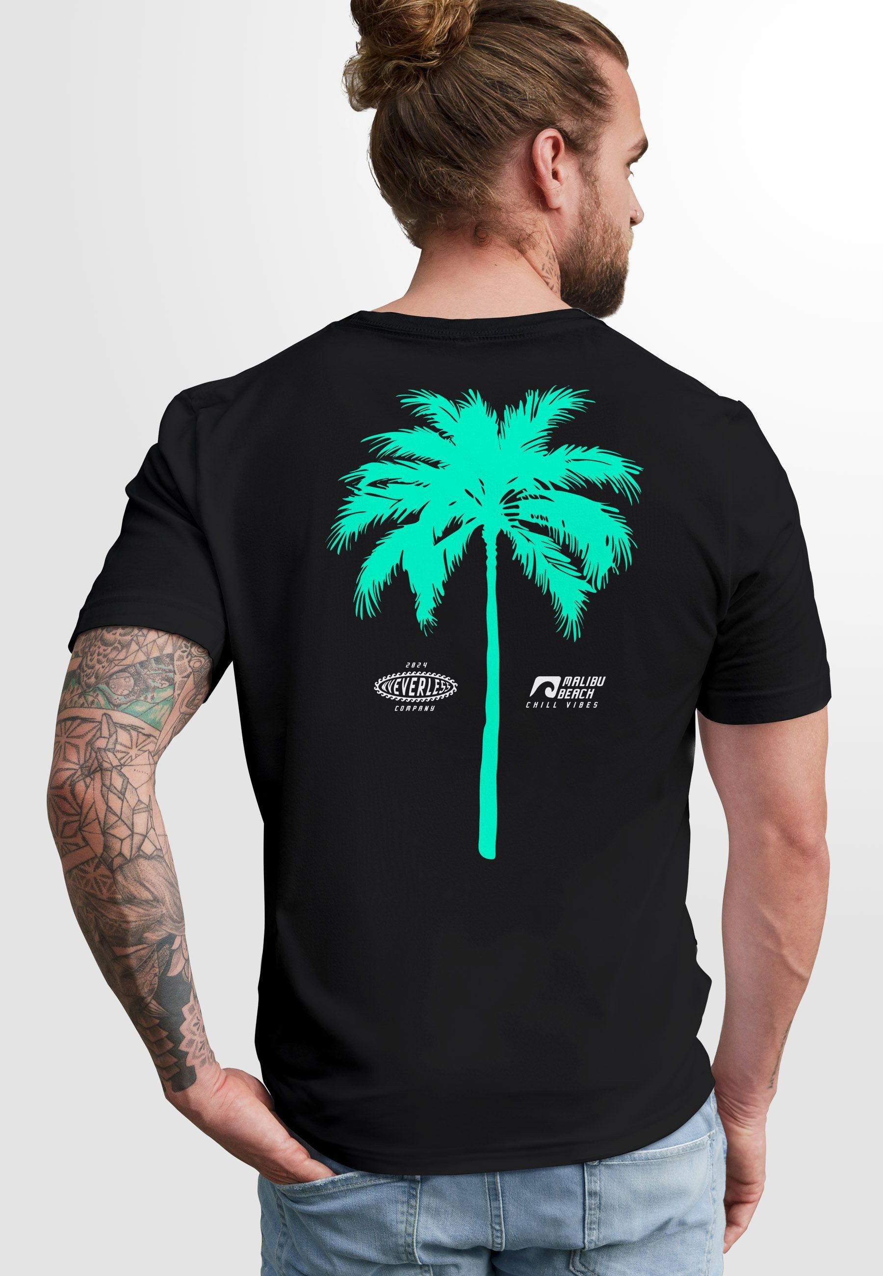 Neverless Print-Shirt Herren T-Shirt mit Palmen-Print günstig online kaufen