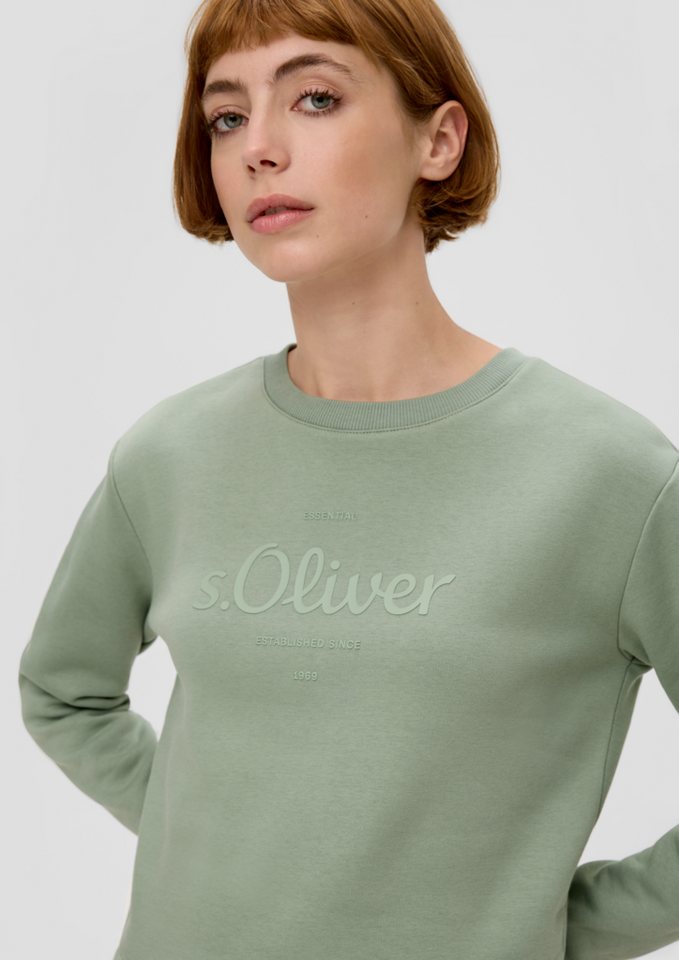 s.Oliver Sweatshirt Sweatshirt mit Logo-Print, hochwertig, aus Sweatware,  Baumwollmix, fest