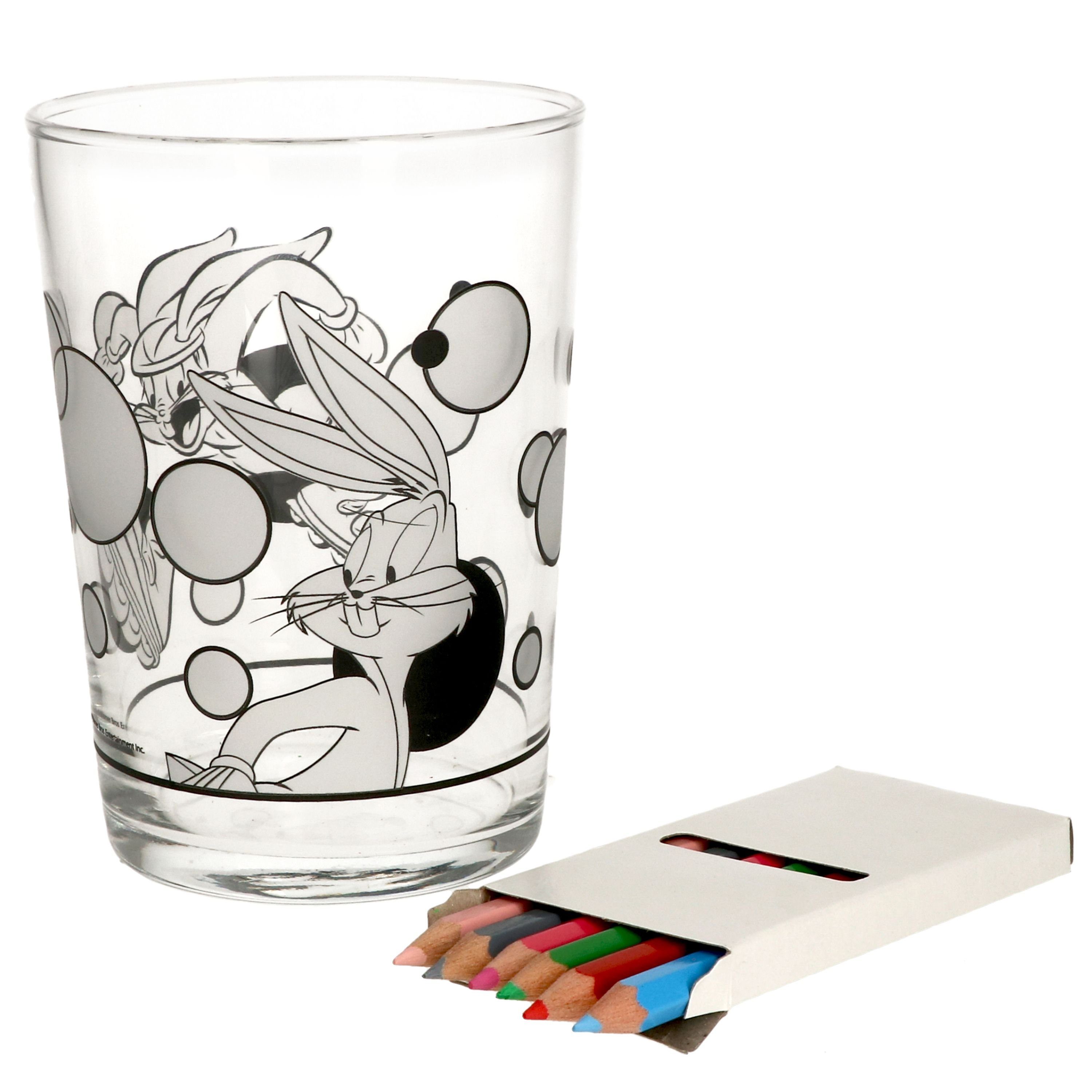 MamboCat Glas 4er Set Bugs Glas Bunny Glas zum Anmalen - 0168440, 350ml