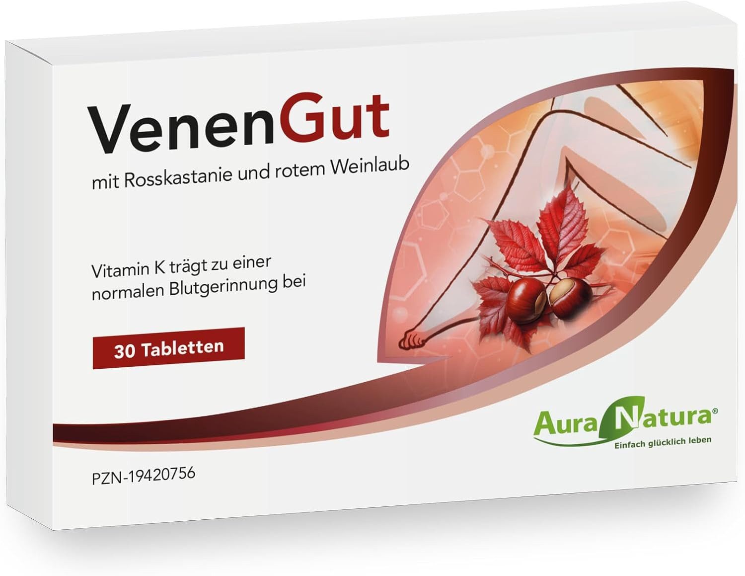 Aura Natura VenenGut Rosskastanien Venen Kapseln für Venengesundheit Kapseln