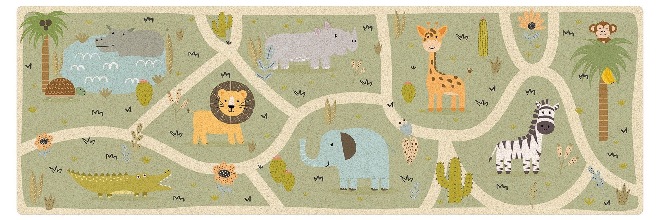 Bilderdepot24 Läufer Kork Teppich Kinderzimmer Mädchen Jungen lang modern funktional